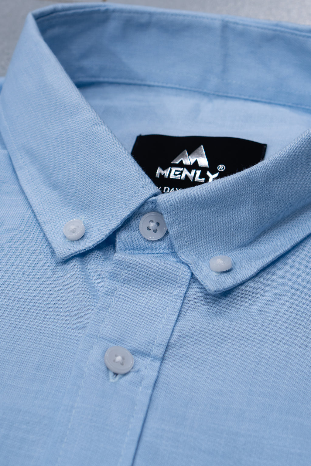 Menly Sky Blue Cotton Linen Shirt - Menly Clothing