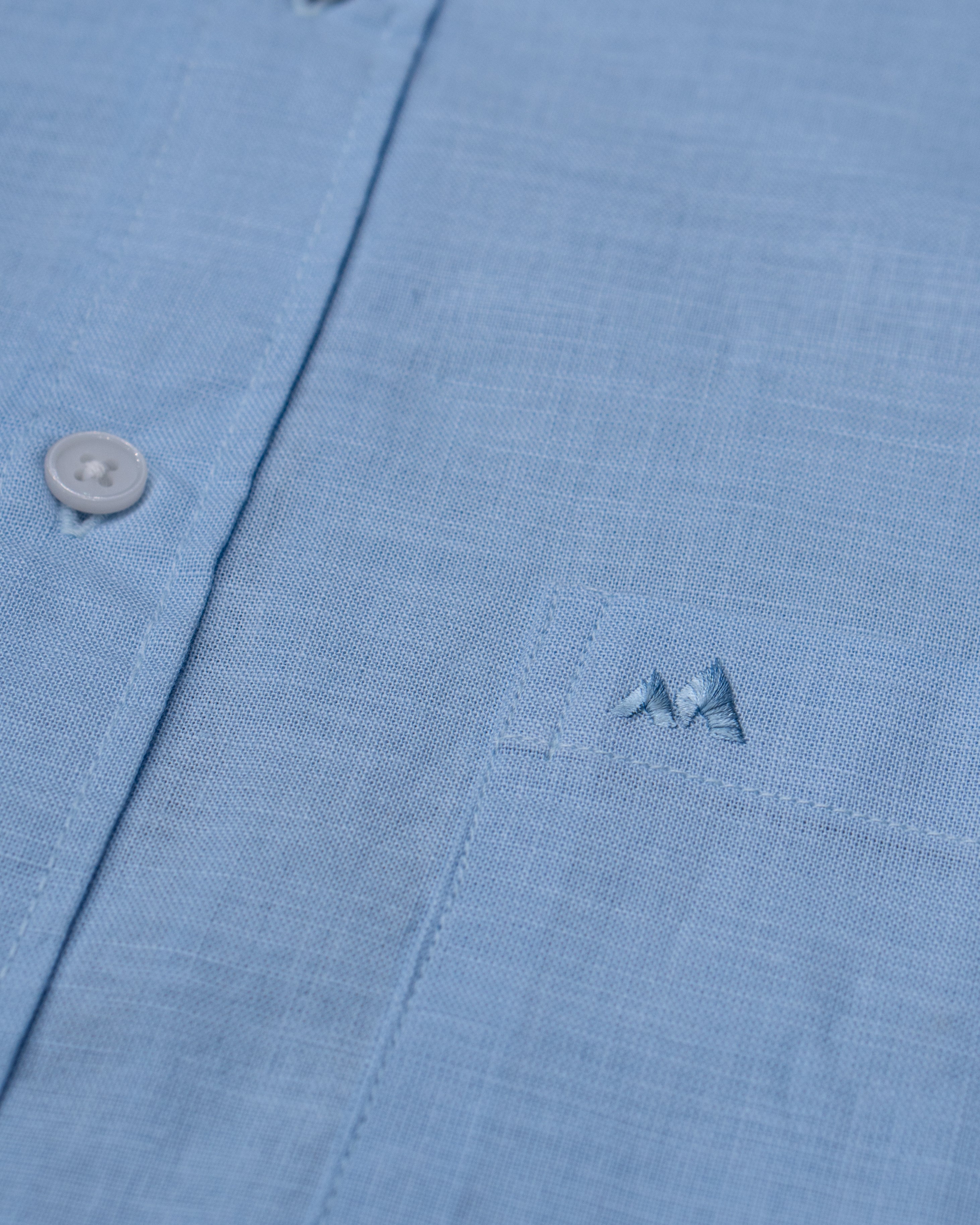 Menly Sky Blue Cotton Linen Shirt - Menly Clothing