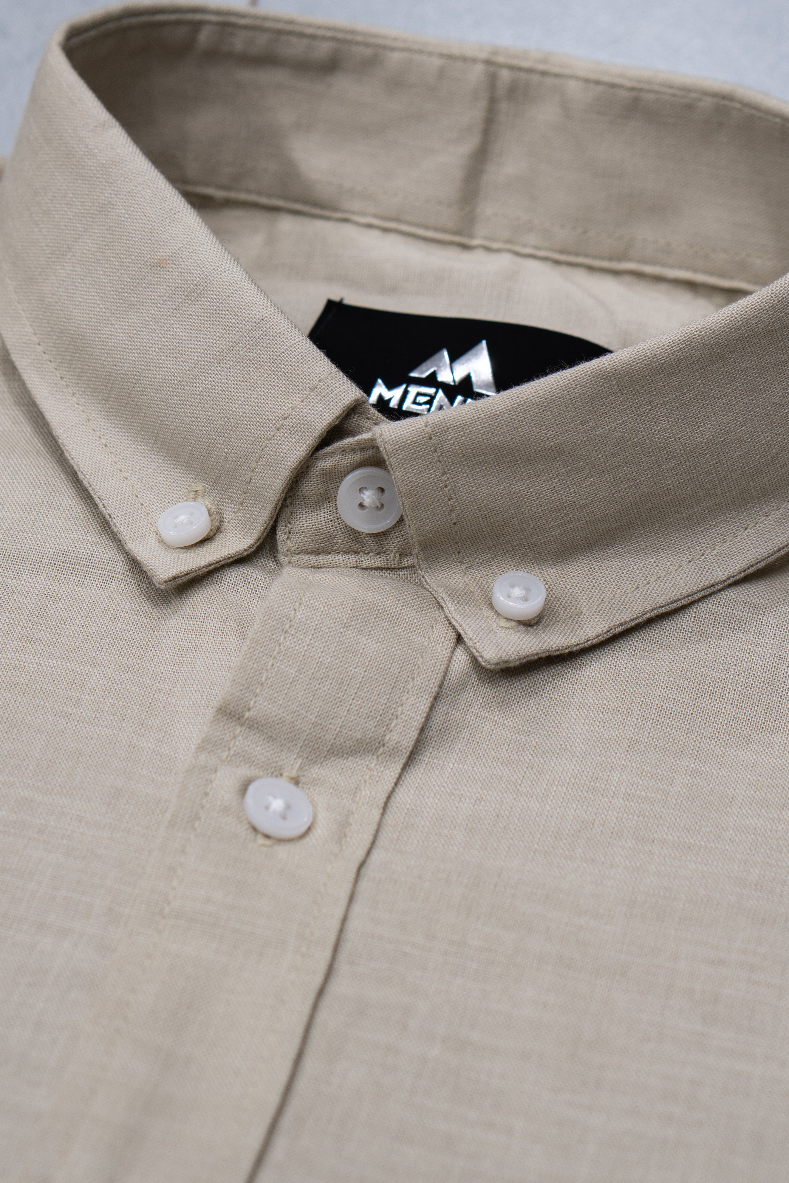 Menly Beige Cotton Linen Shirt - Menly Clothing
