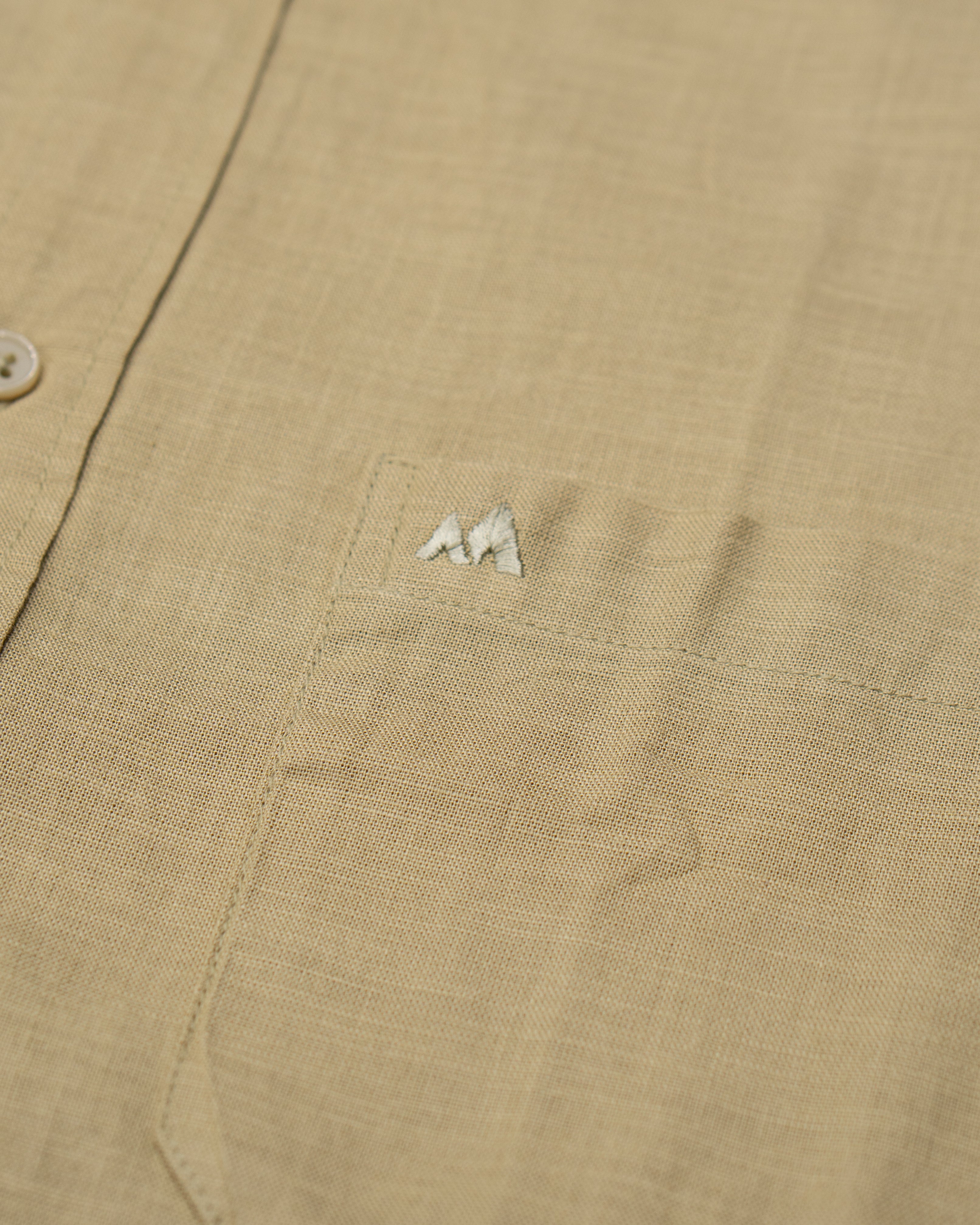 Menly Mustard Olive Cotton Linen Shirt - Menly Clothing