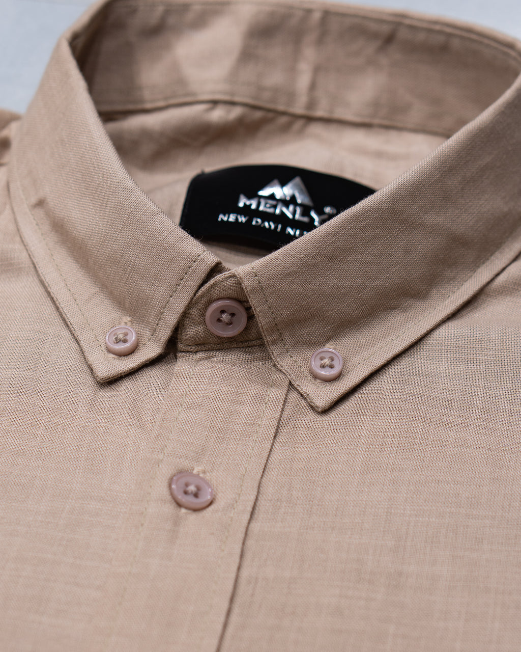 Menly Sandstone Beige Cotton Linen Shirt - Menly Clothing