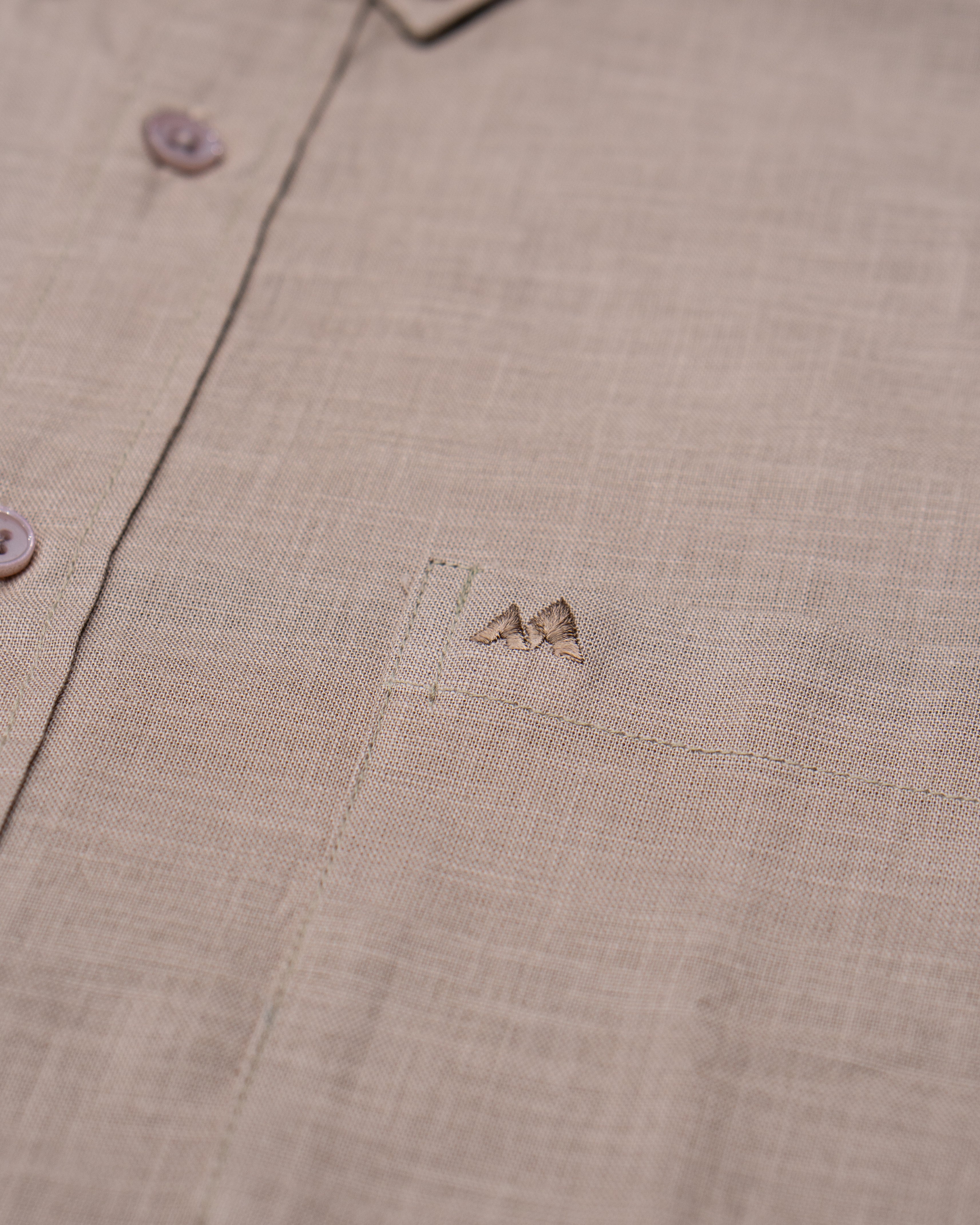 Menly Sandstone Beige Cotton Linen Shirt - Menly Clothing