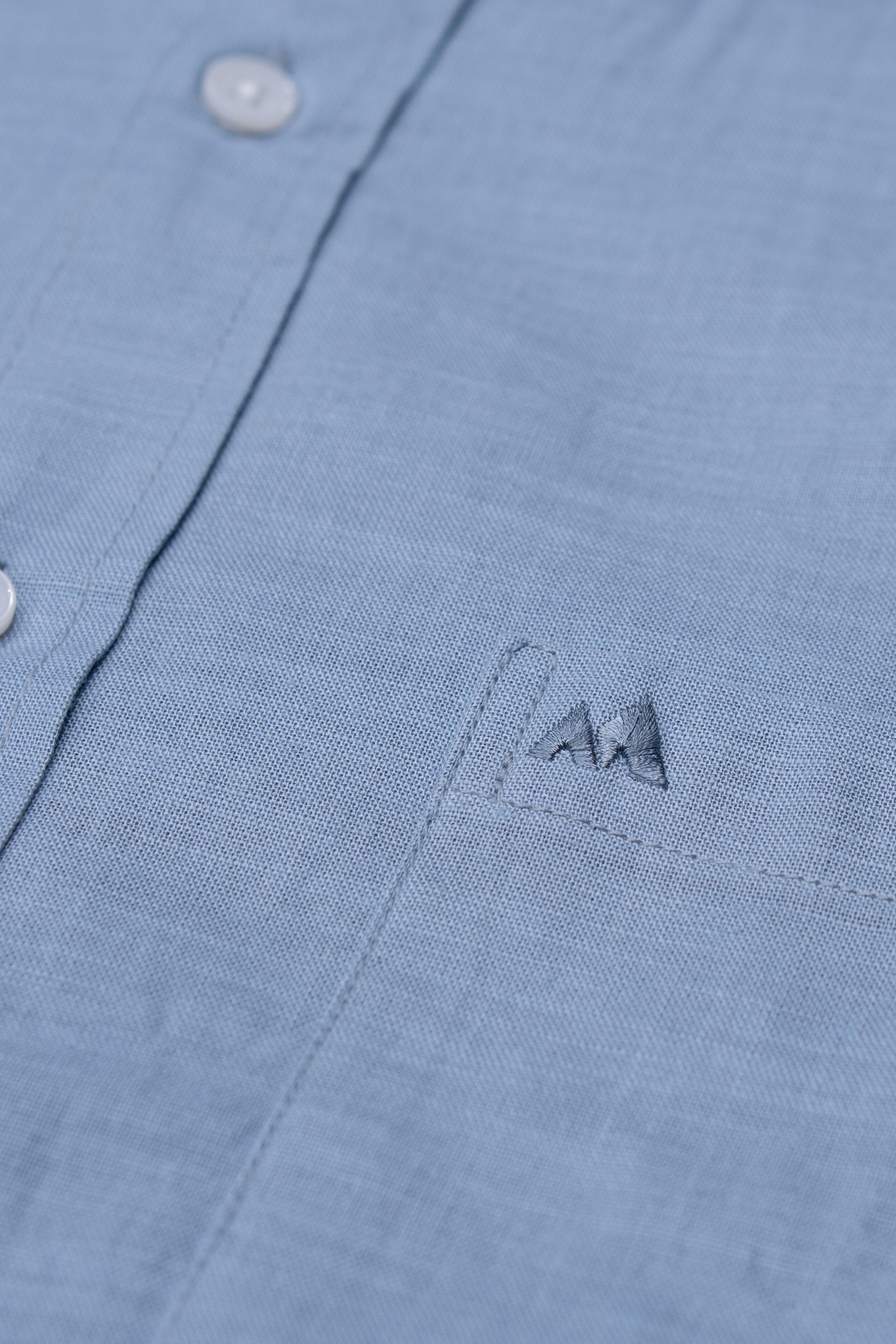 Menly Blue Cotton Linen Shirt - Menly Clothing