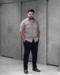 Menly Stone Grey Oxford Cotton Shirt