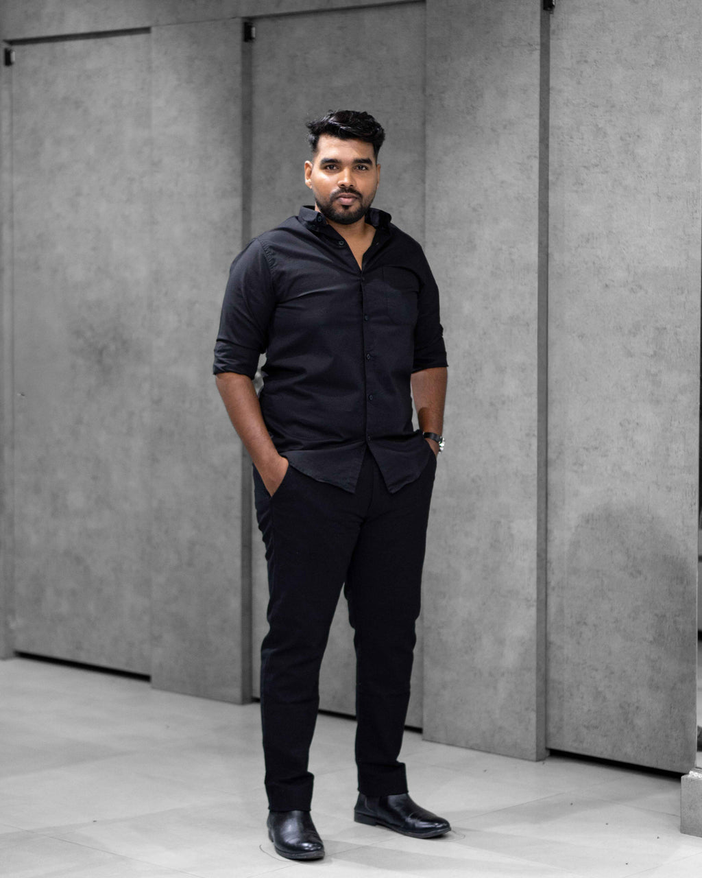 Menly Classic Black Oxford Cotton Shirt
