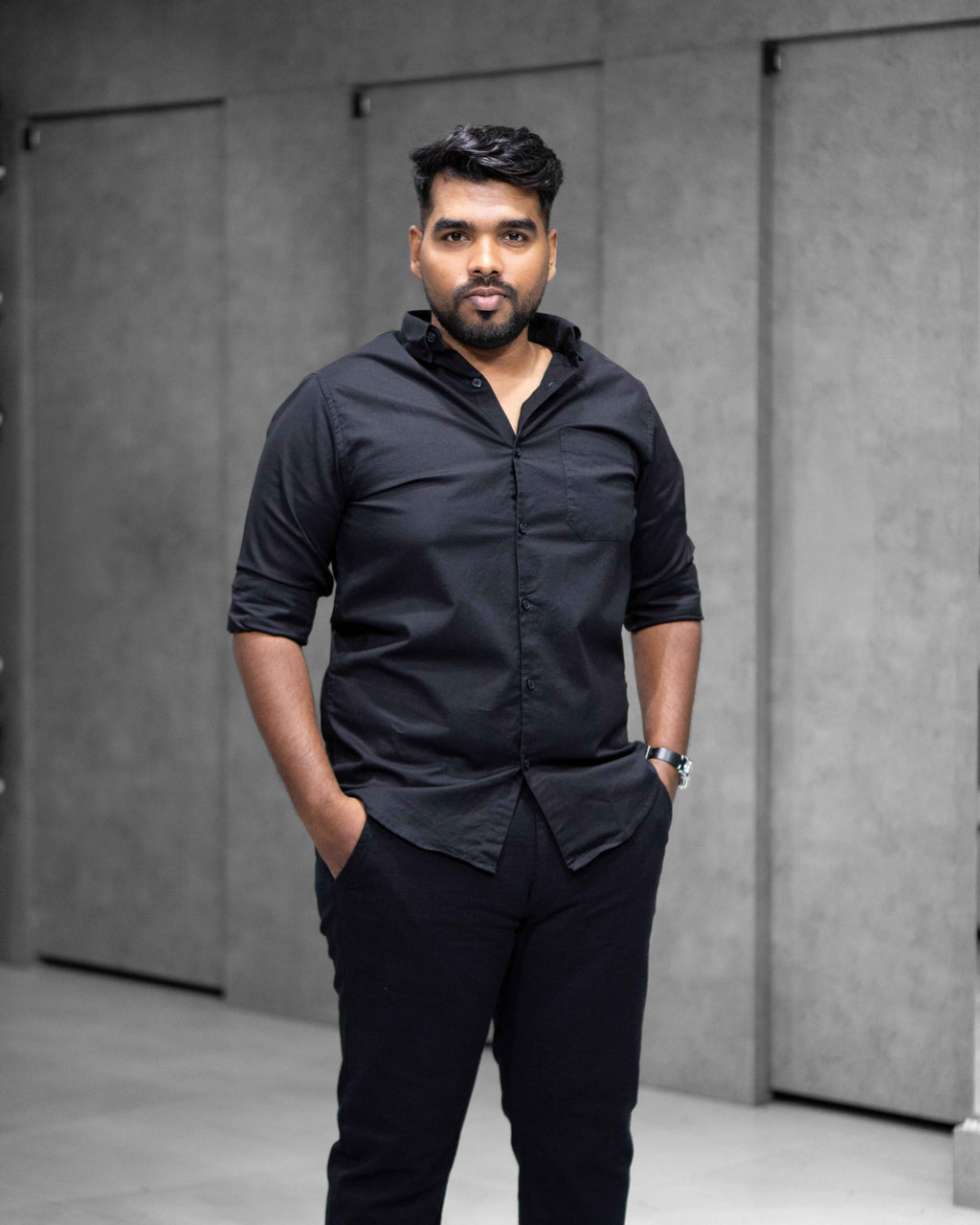 Menly Classic Black Oxford Cotton Shirt