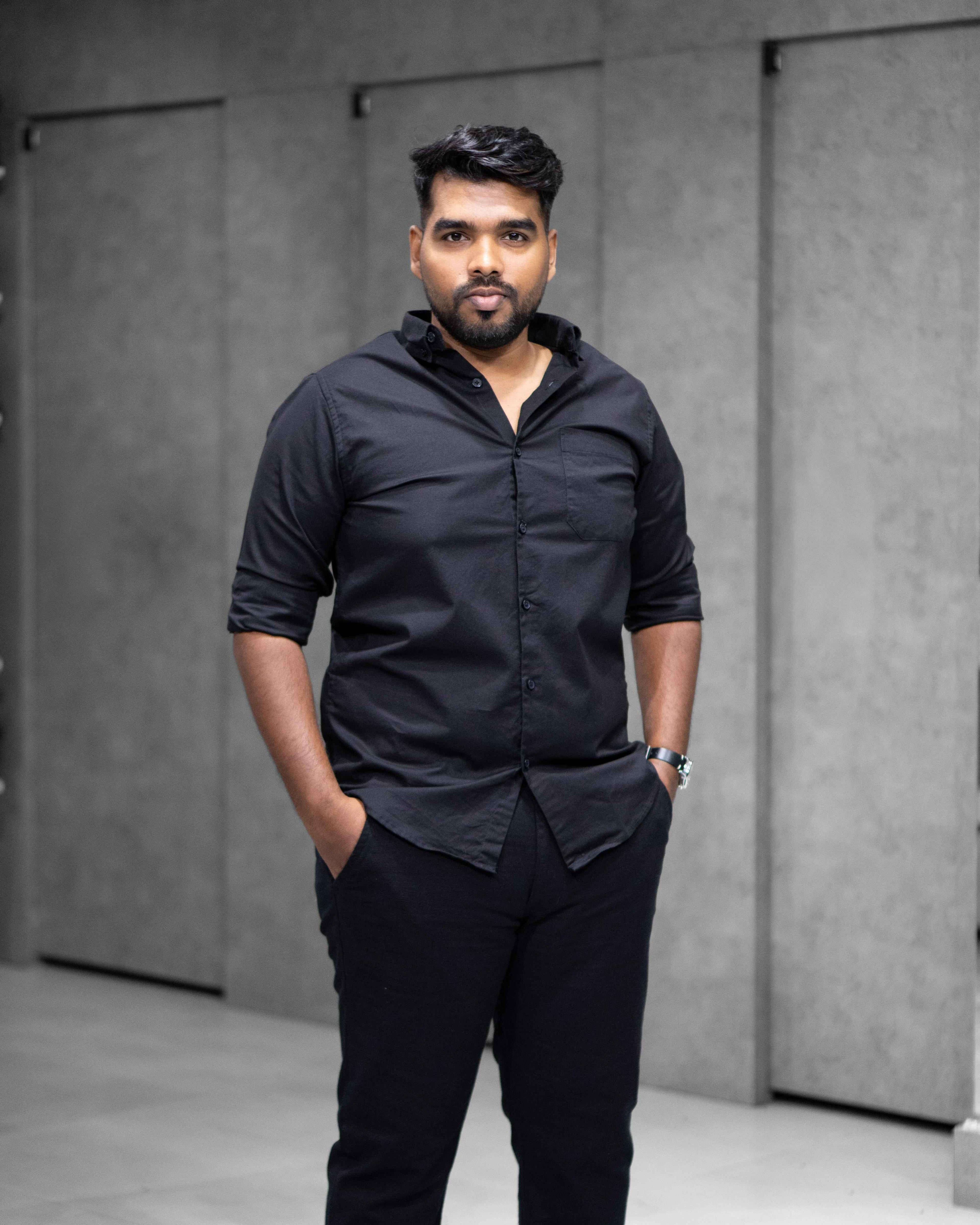 Menly Classic Black Oxford Cotton Shirt