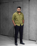 Menly Olive Green Oxford Cotton Shirt