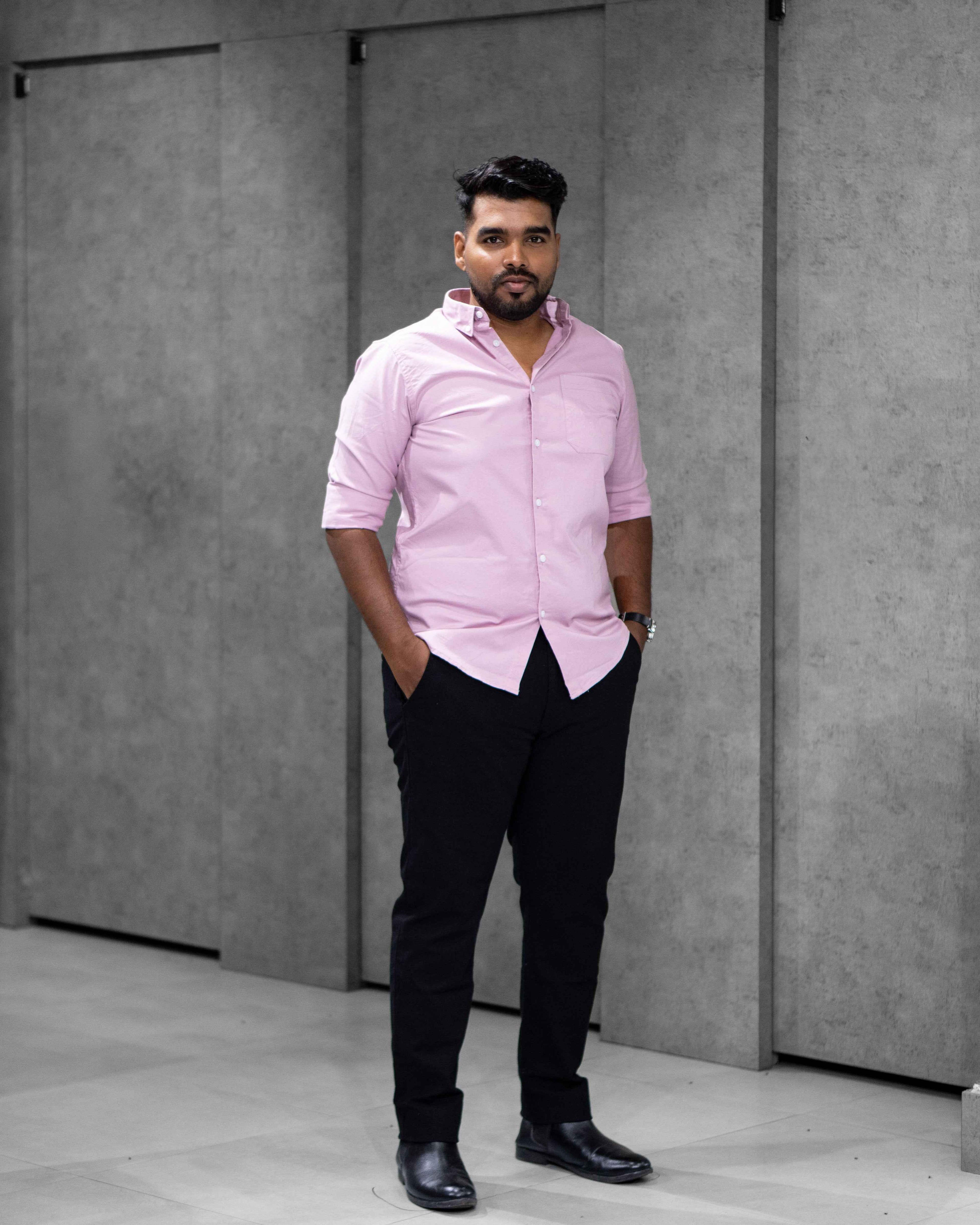 Menly Light Pink Oxford Cotton Shirt