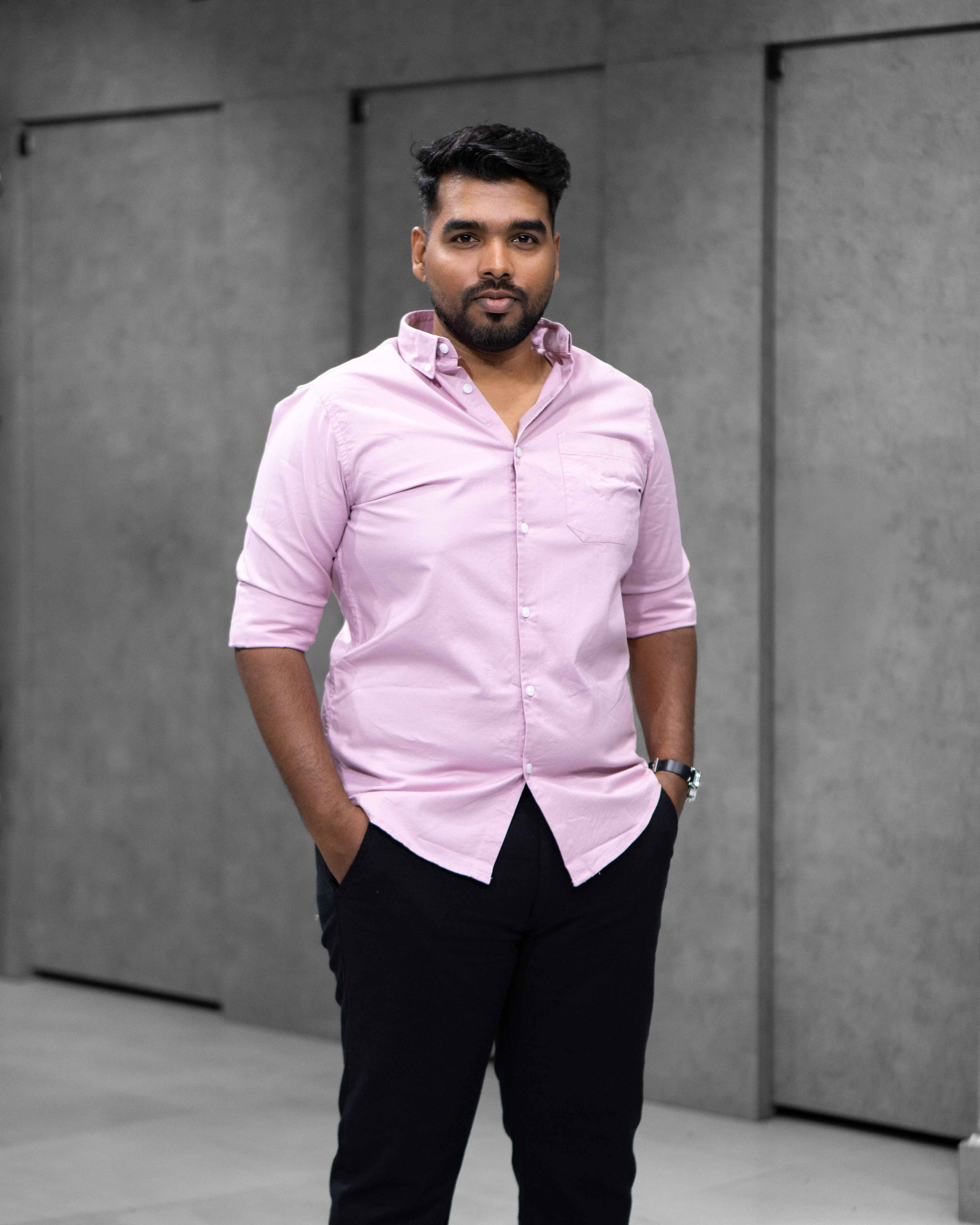 Menly Light Pink Oxford Cotton Shirt