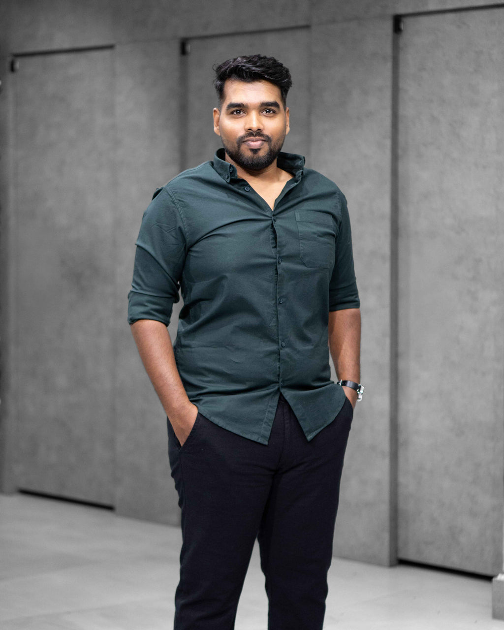 Menly Dark Teal Oxford Cotton Shirt