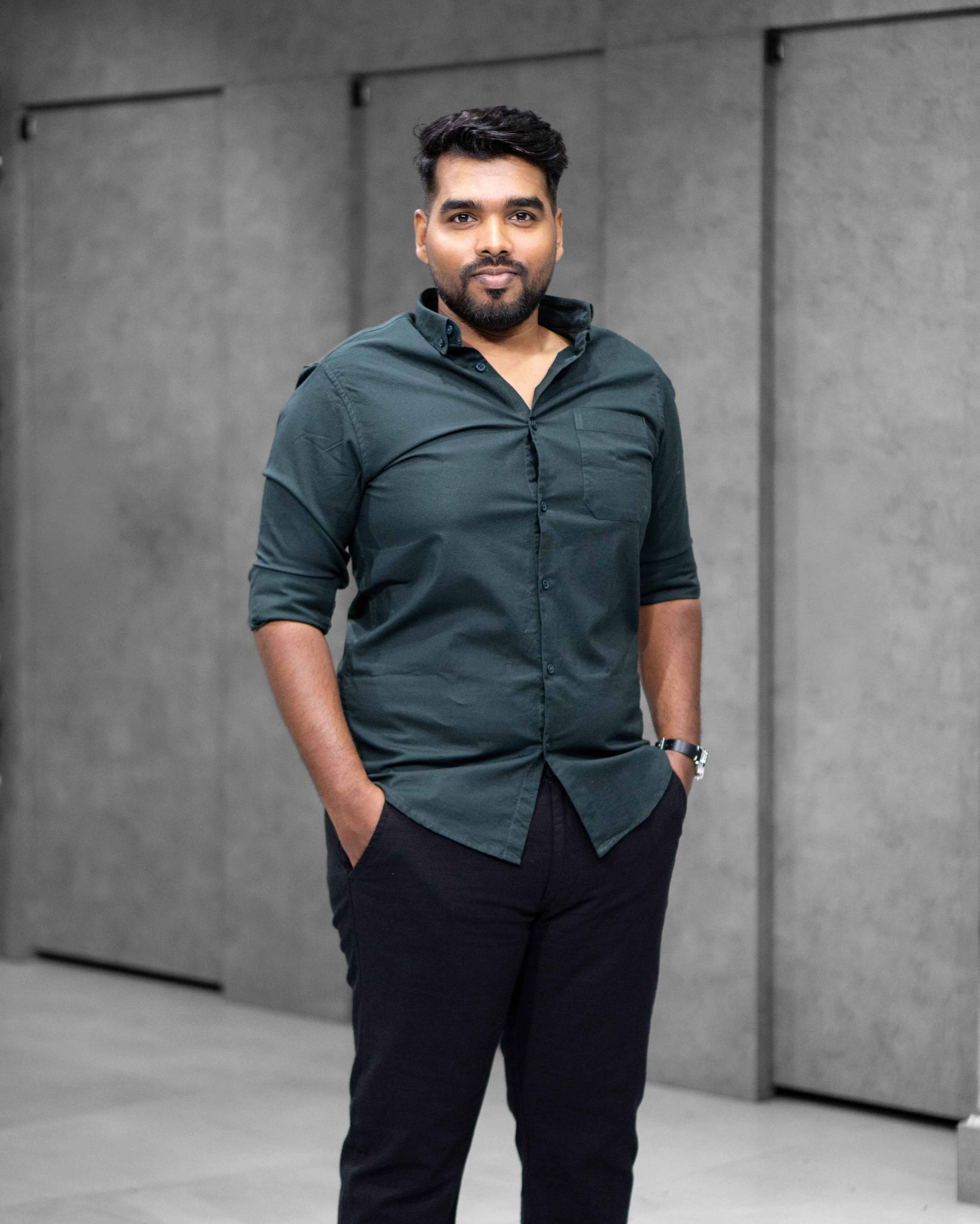 Menly Dark Teal Oxford Cotton Shirt