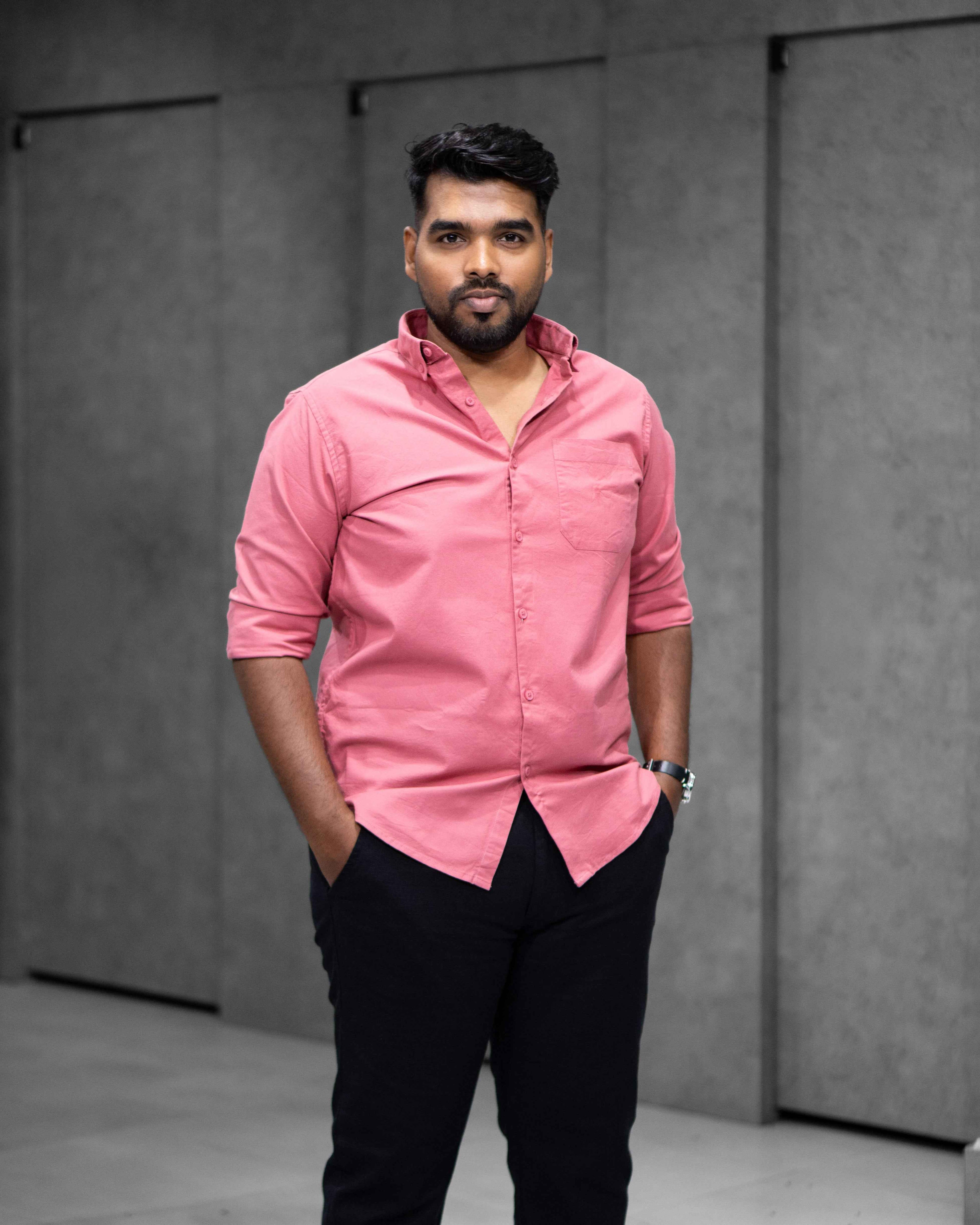 Menly Coral Pink Oxford Cotton Shirt