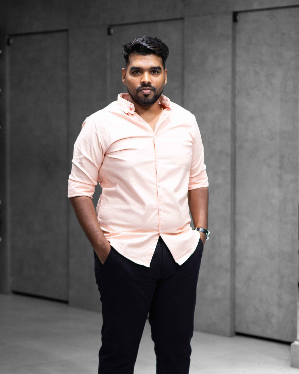 Menly Peach Oxford Cotton Shirt