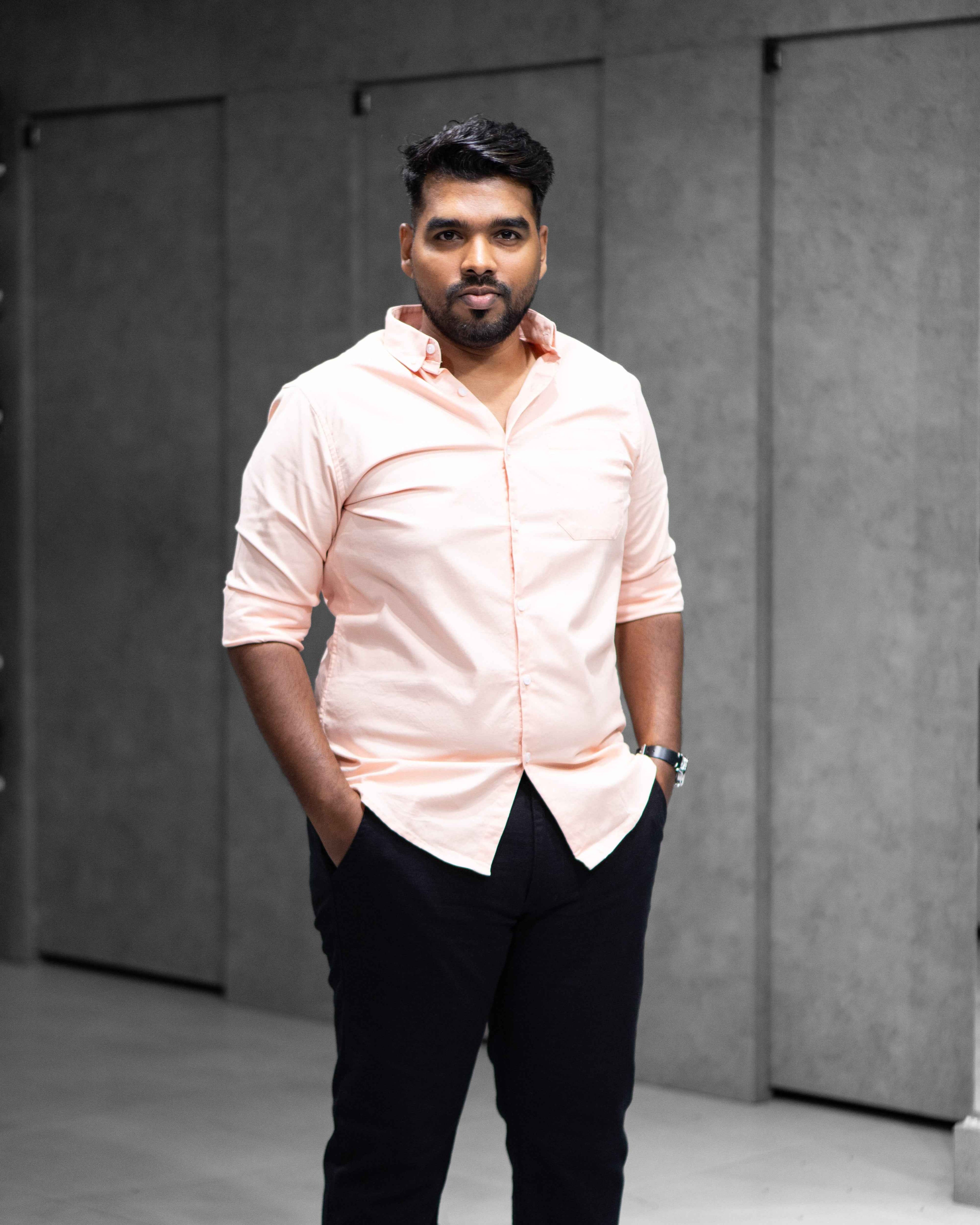 Menly Peach Oxford Cotton Shirt