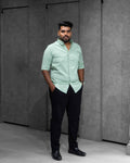 Menly Mint Green Oxford Cotton Shirt