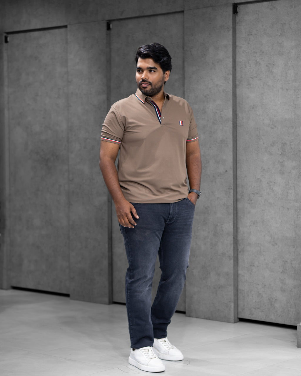 Stone Taupe Classic Polo - Menly Clothing