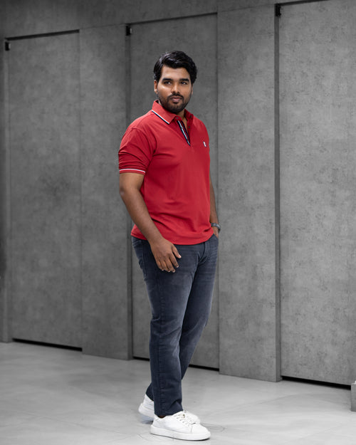 Crimson Red Classic Dryfit Polo T-Shirt - Menly Clothing