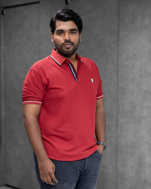 Crimson Red Classic Dryfit Polo T-Shirt - Menly Clothing