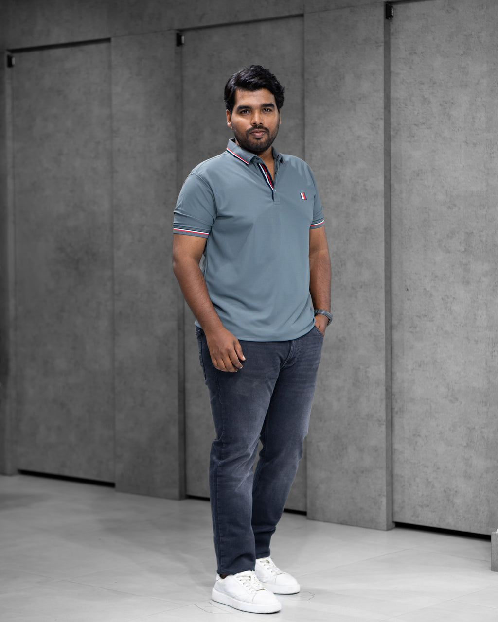 Slate Blue Classic Dryfit Polo T-Shirt - Menly Clothing