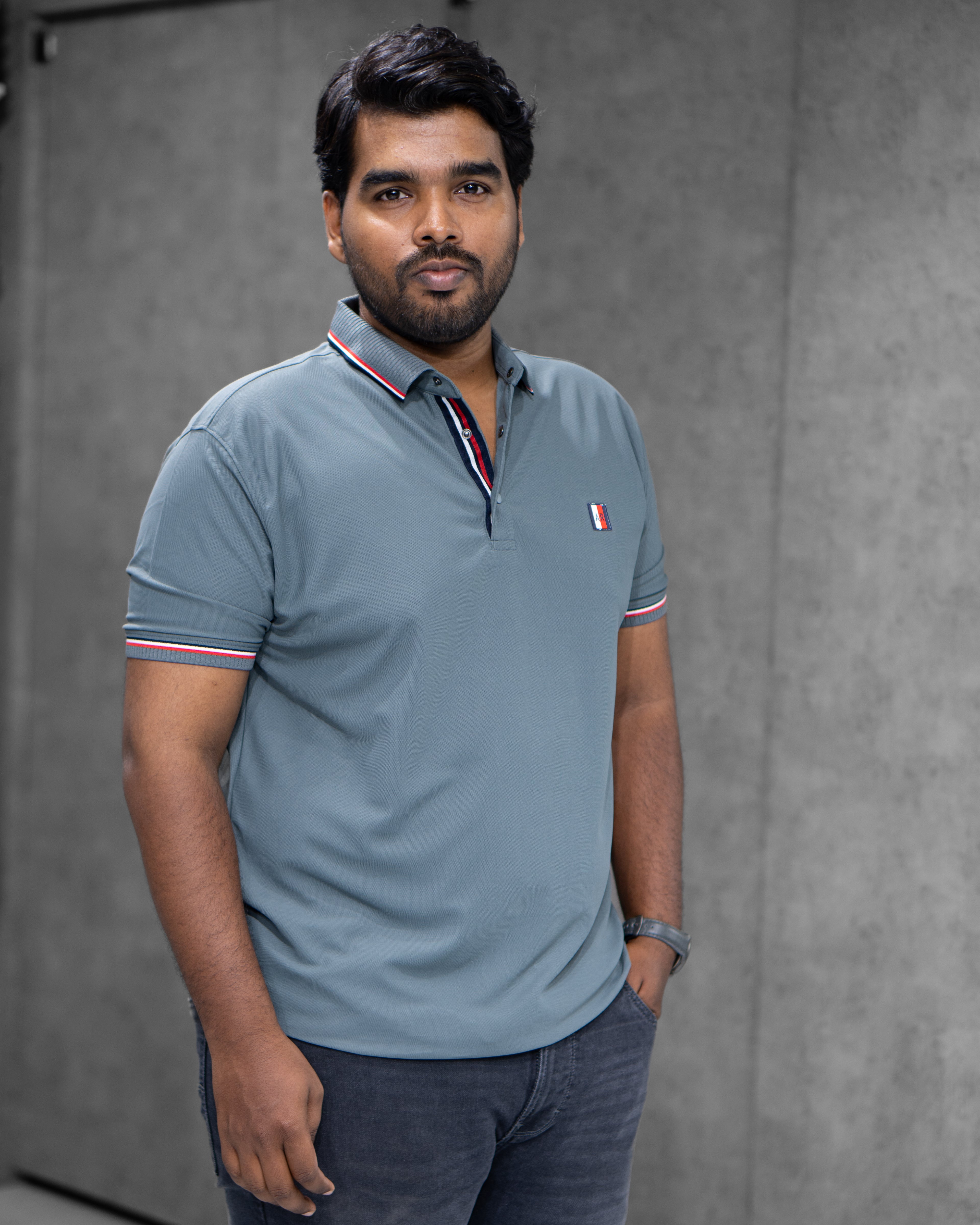 Slate Blue Classic Dryfit Polo T-Shirt - Menly Clothing