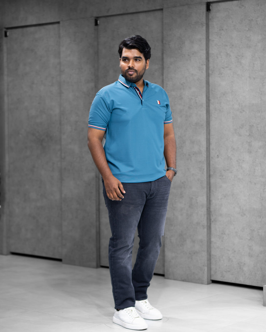 Ocean Blue Classic Dryfit Polo T-Shirt - Menly Clothing