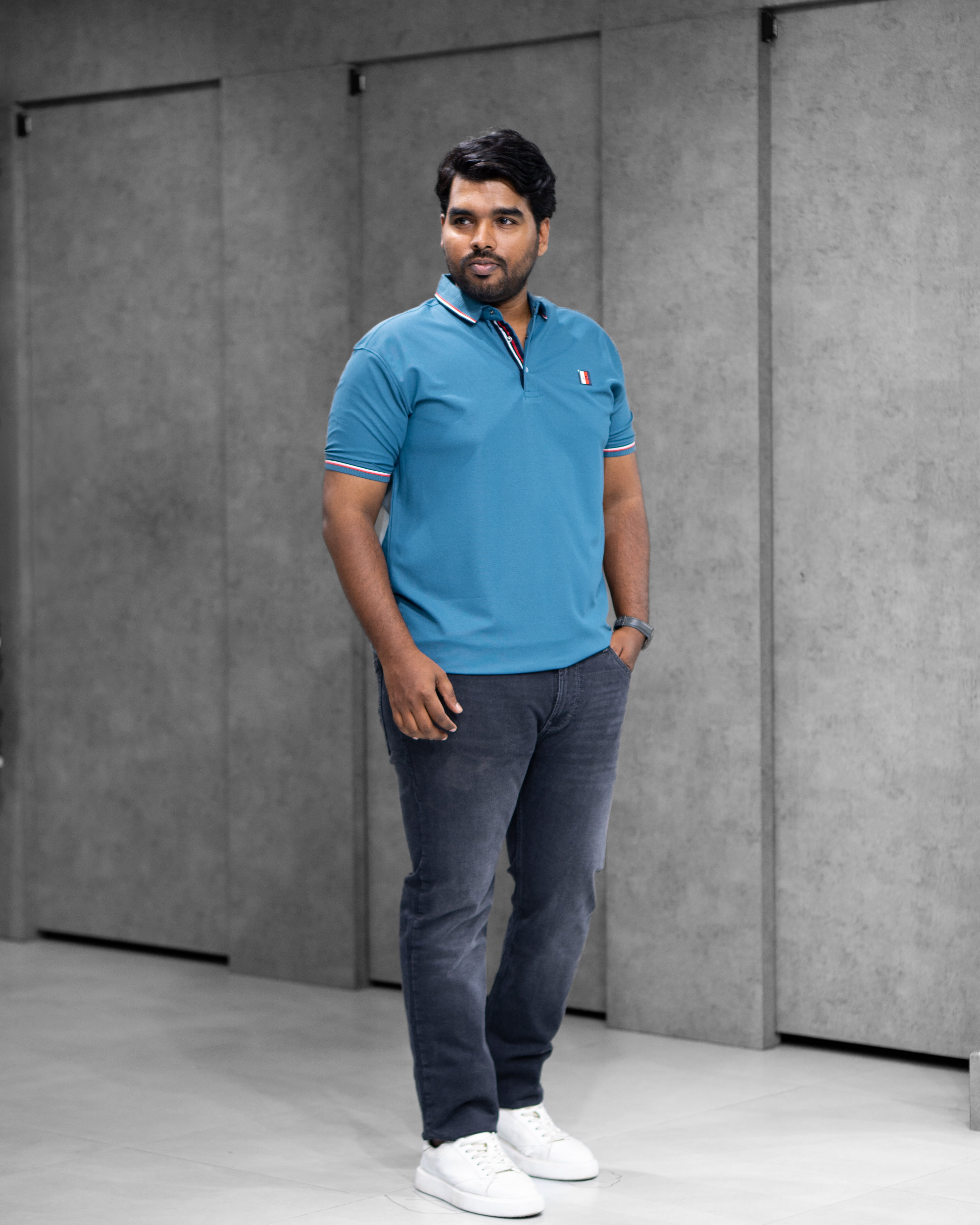Ocean Blue Classic Dryfit Polo T-Shirt - Menly Clothing