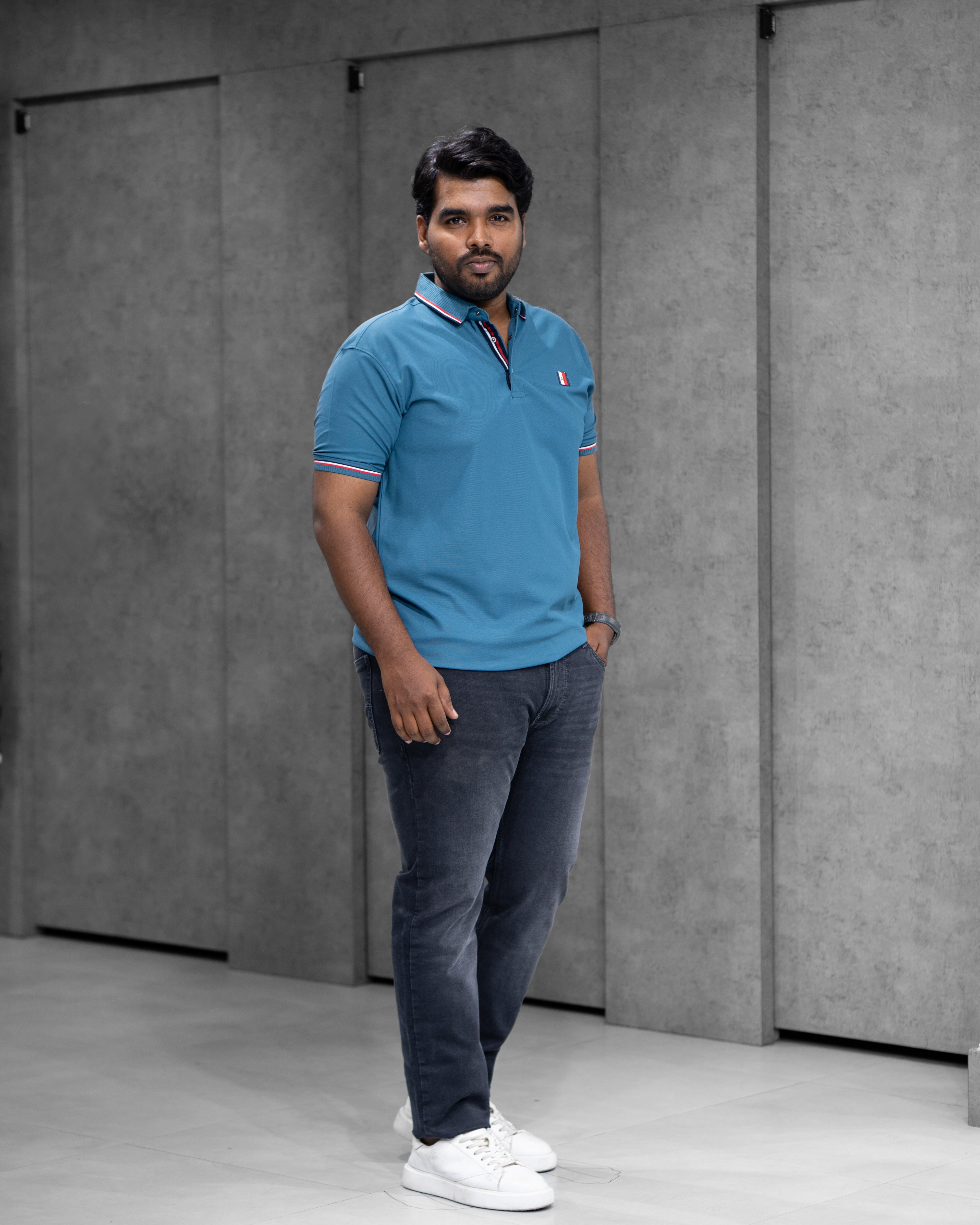Ocean Blue Classic Dryfit Polo T-Shirt - Menly Clothing