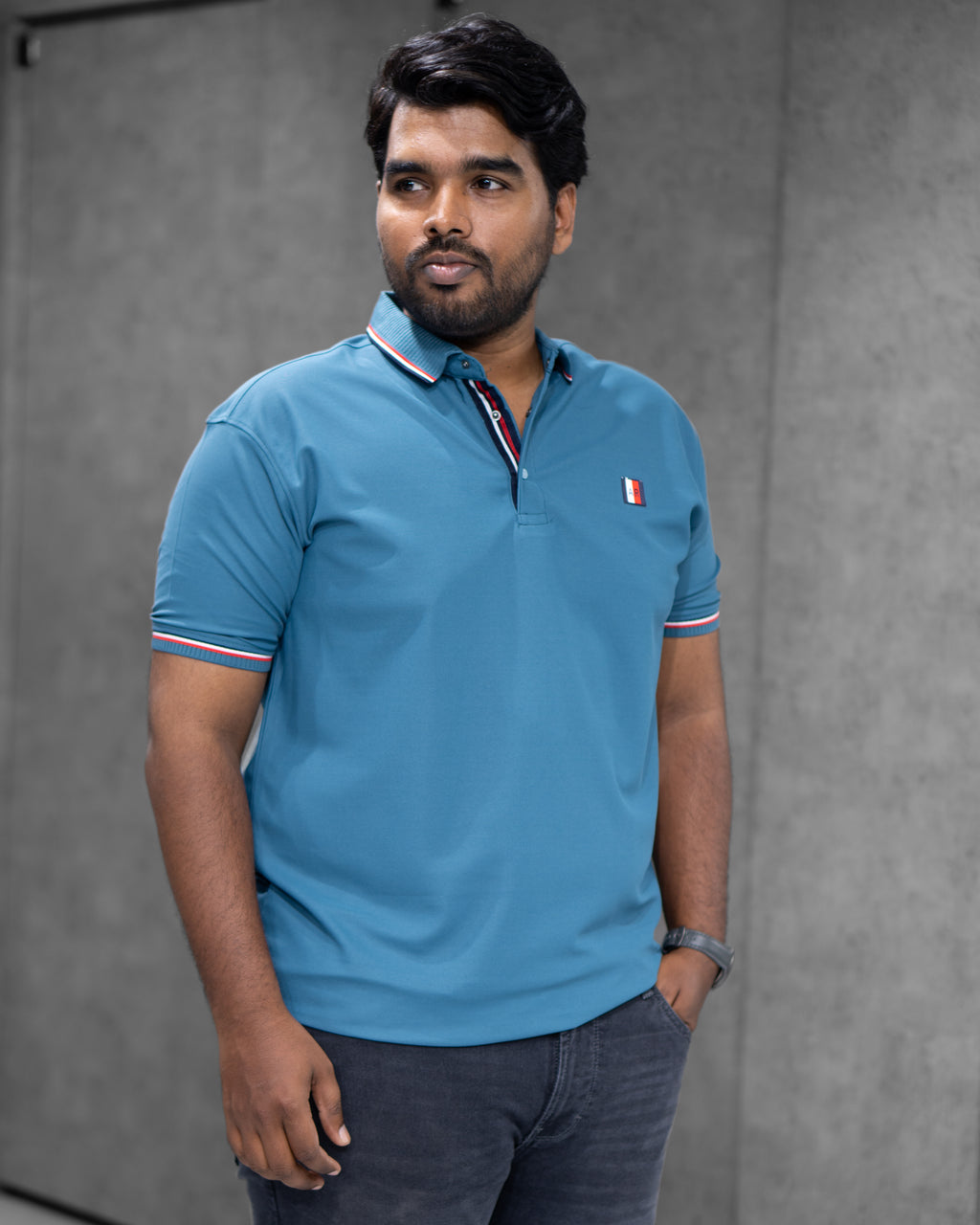 Ocean Blue Classic Dryfit Polo T-Shirt - Menly Clothing