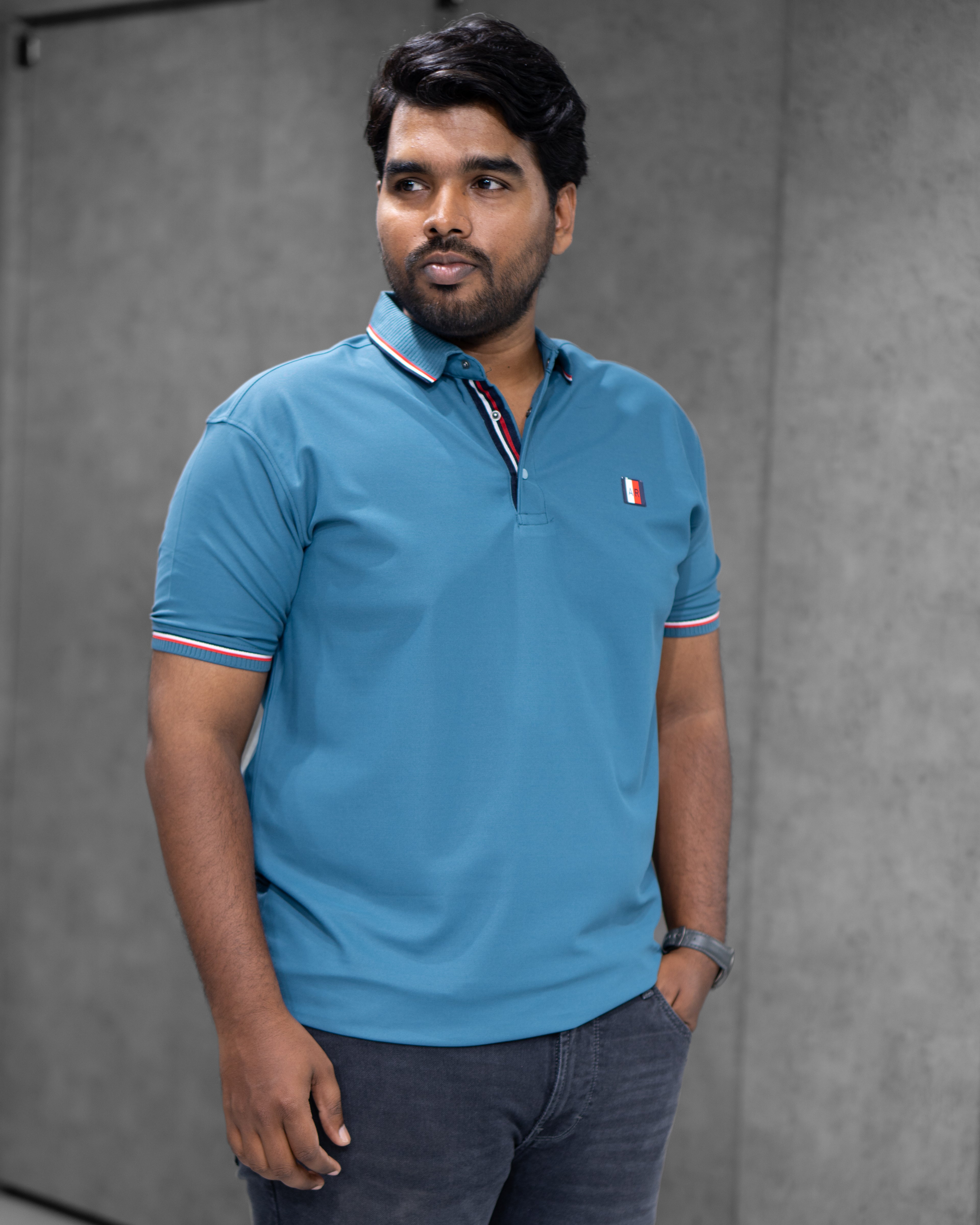 Ocean Blue Classic Dryfit Polo T-Shirt - Menly Clothing