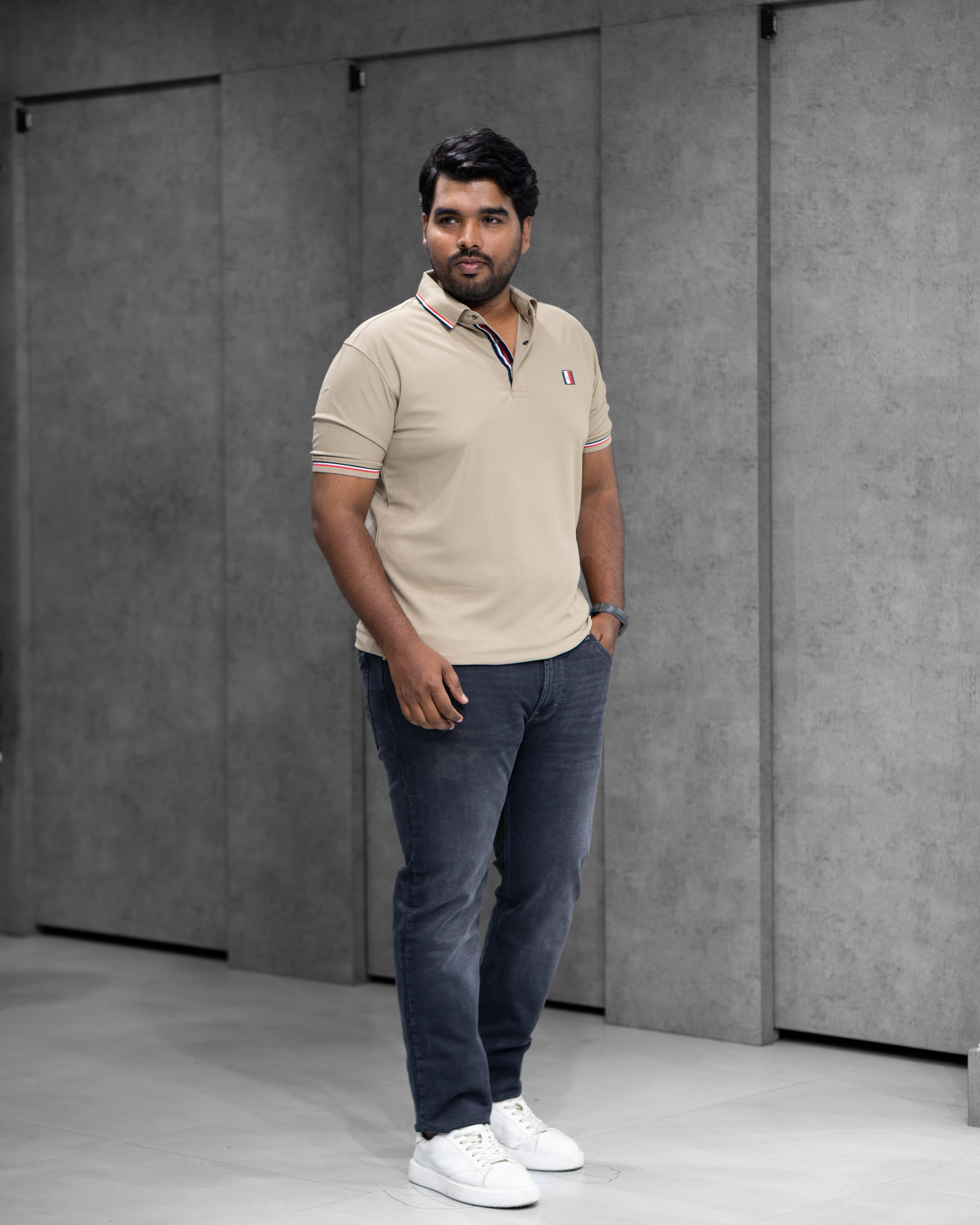 Beige Classic Dryfit Polo T-Shirt - Menly Clothing