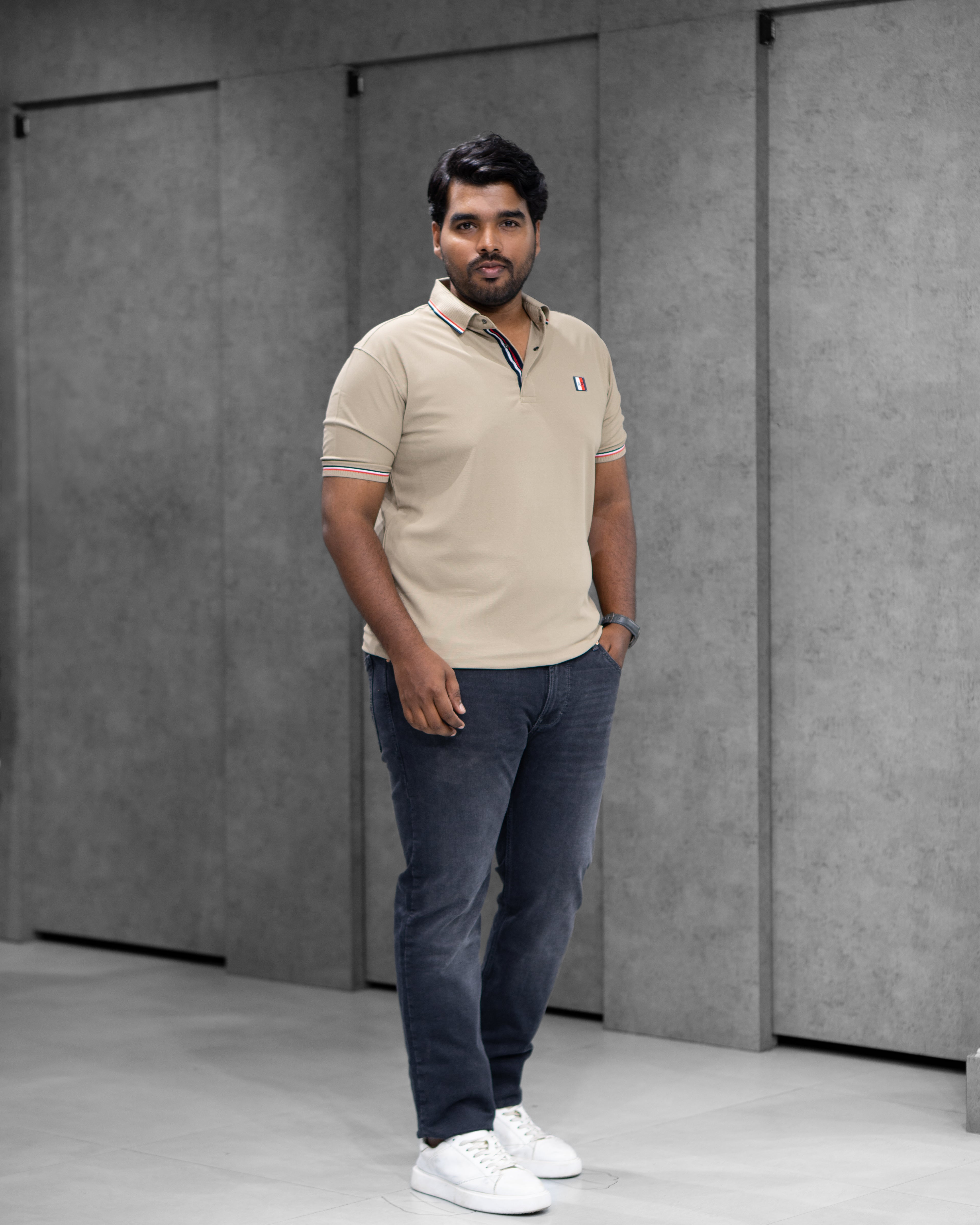 Beige Classic Dryfit Polo T-Shirt - Menly Clothing