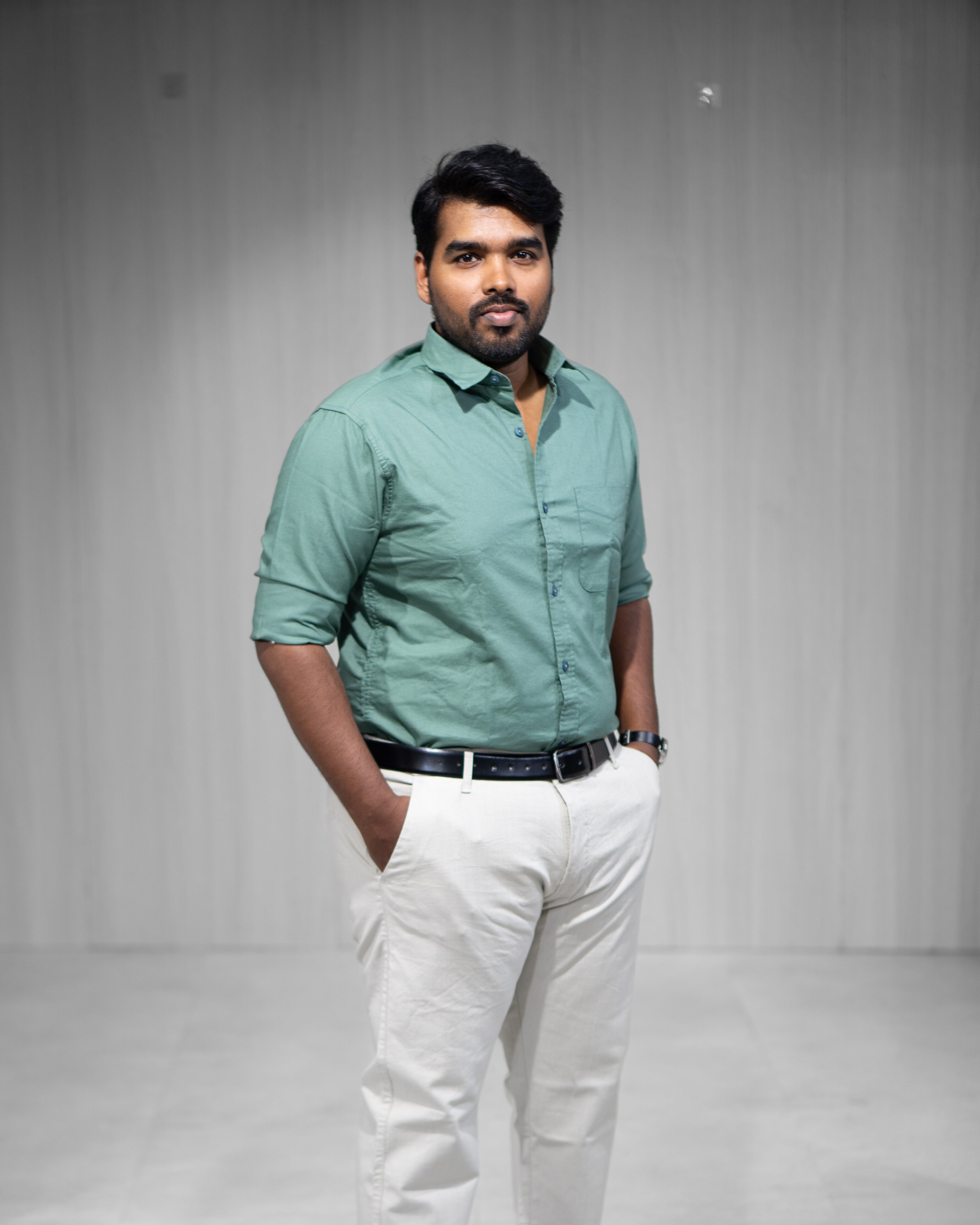 Sage Green Oxford Cotton Full Sleeve Shirt