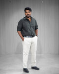 Dark Olive Oxford Cotton Full Sleeve Shirt - Menly Clothing