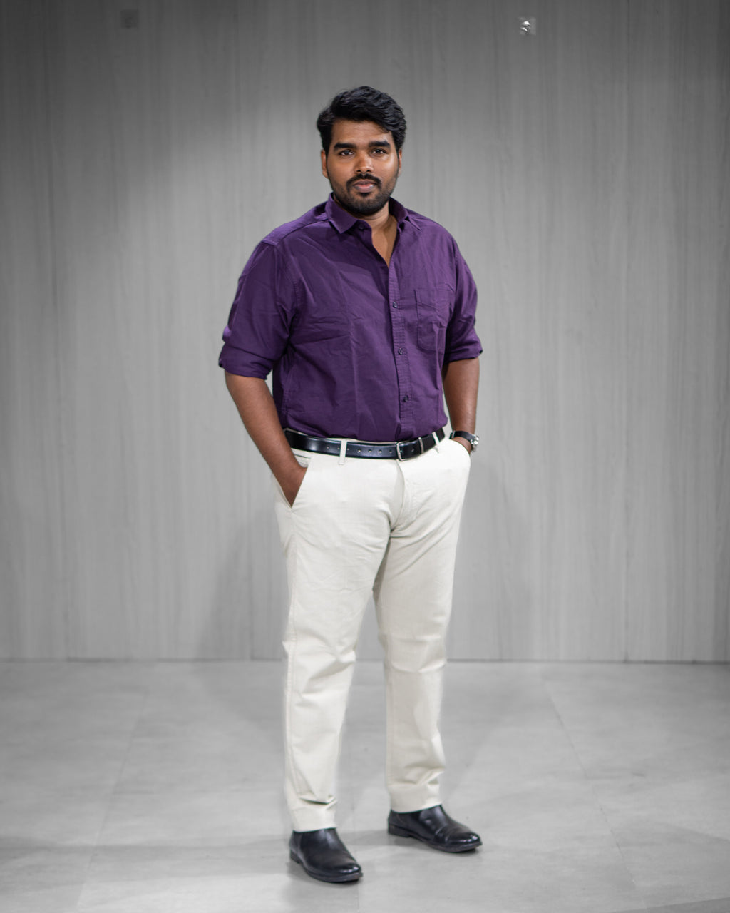 Rich Purple Oxford Cotton Full Sleeve Shirt - Menly Clothing