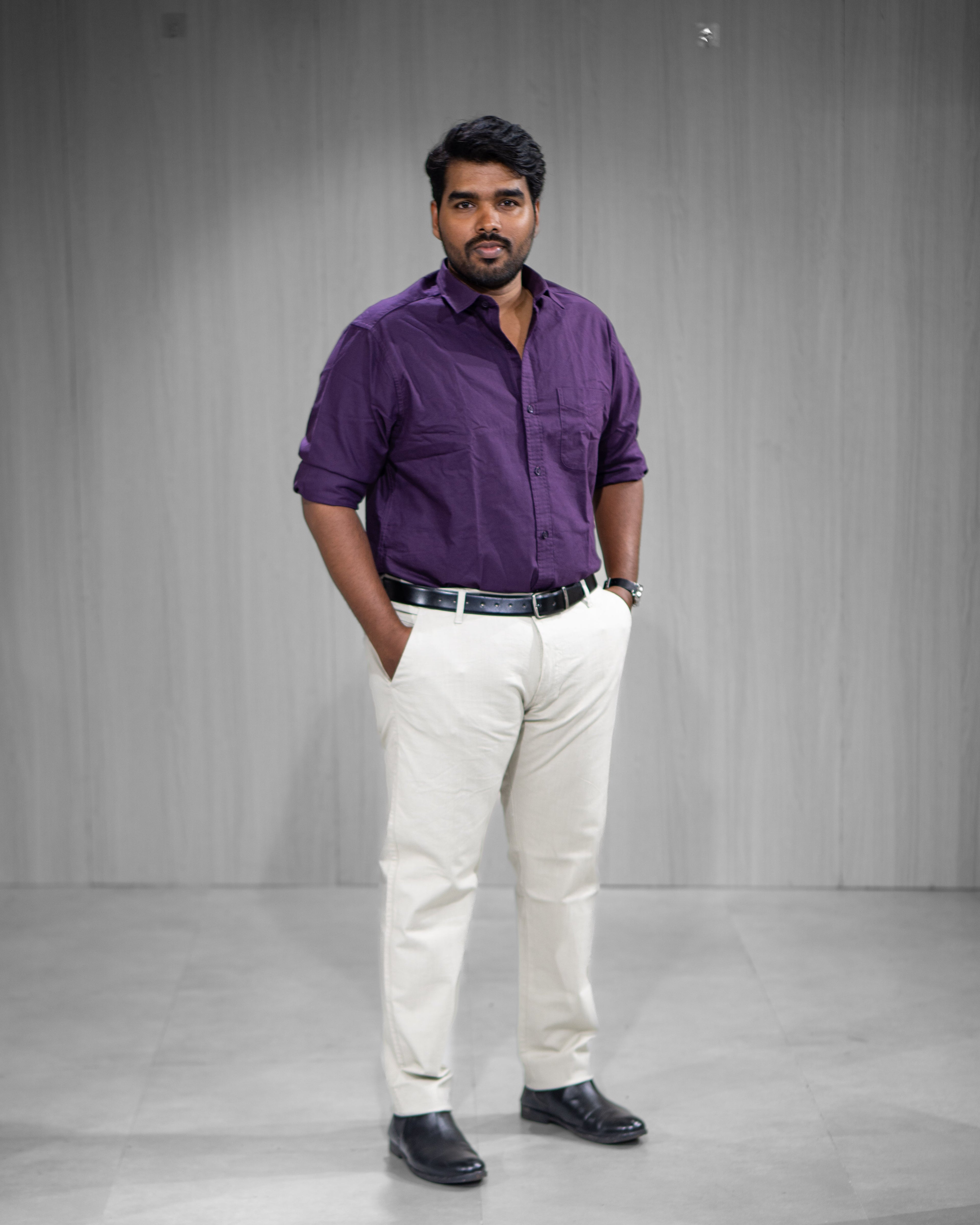 Rich Purple Oxford Cotton Full Sleeve Shirt - Menly Clothing