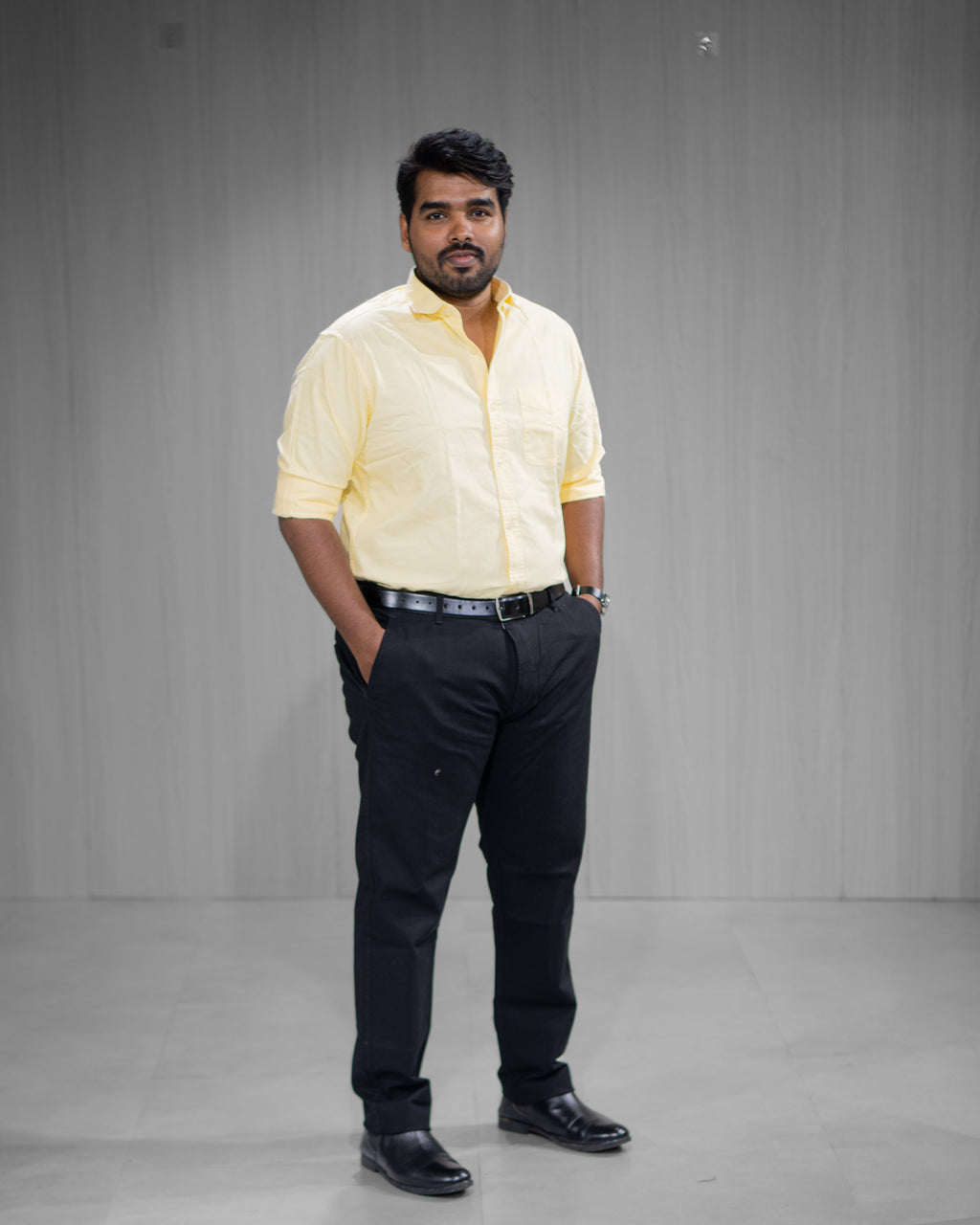 Light Yellow Oxford Cotton Full Sleeve Shirt - Menly Clothing
