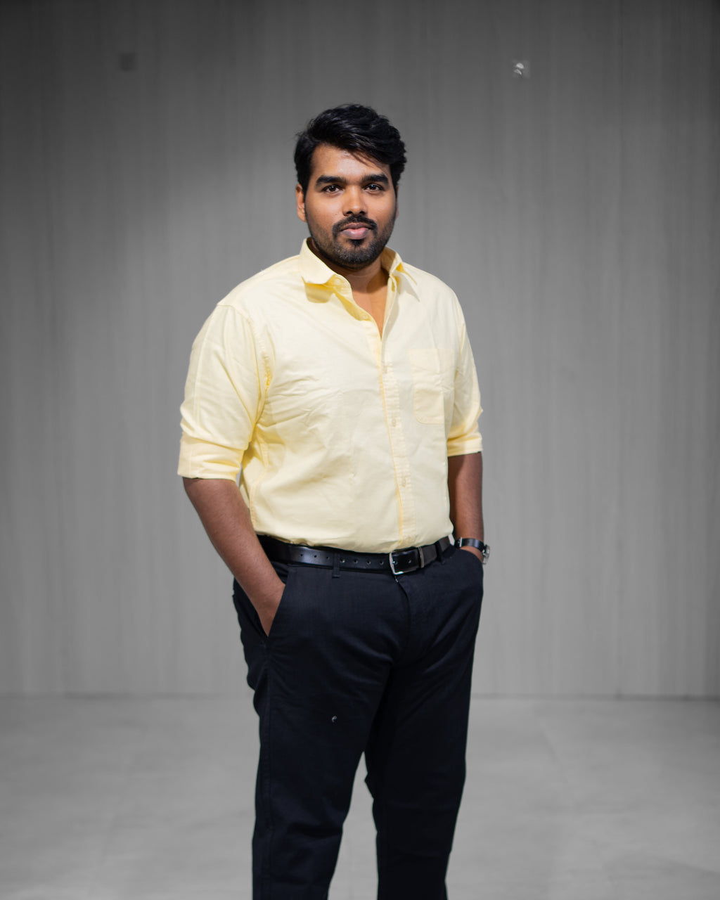 Light Yellow Oxford Cotton Full Sleeve Shirt - Menly Clothing