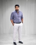 Light Purple Blended Cotton Full Sleeve Shirt - Menly Clothing