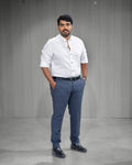 Classic White Blended Cotton Full Sleeve Shirt - Menly Clothing