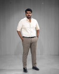 Beige Satin Full Sleeve Shirt - Menly Clothing
