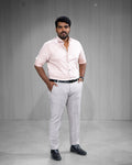 Soft Pink Satin Full Sleeve Shirt - Menly Clothing