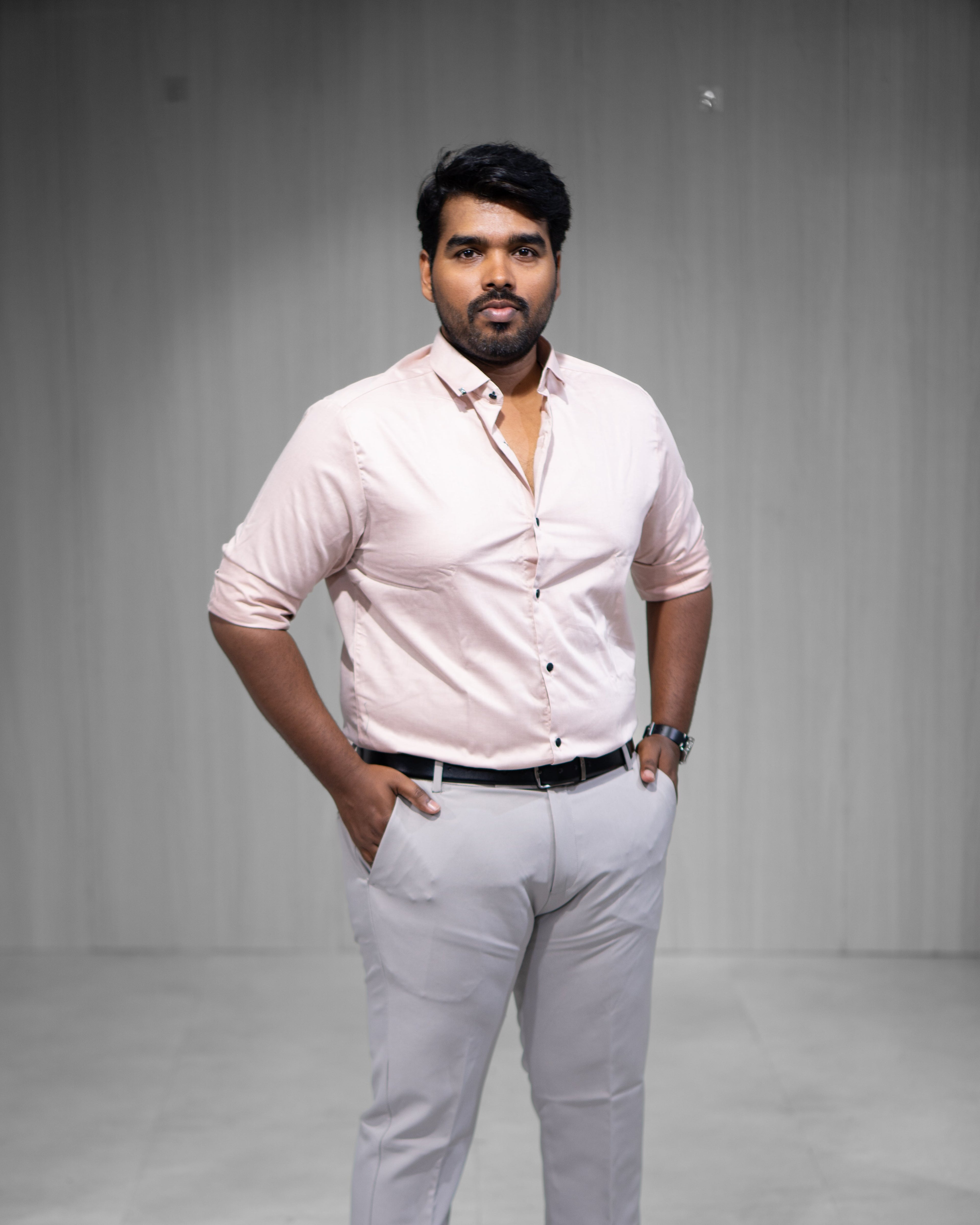 Soft Pink Satin Full Sleeve Shirt - Menly Clothing