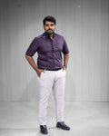 Deep Purple Satin Full Sleeve Shirt - Menly Clothing