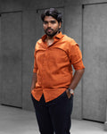Rust Orange Linen Blended Shirt
