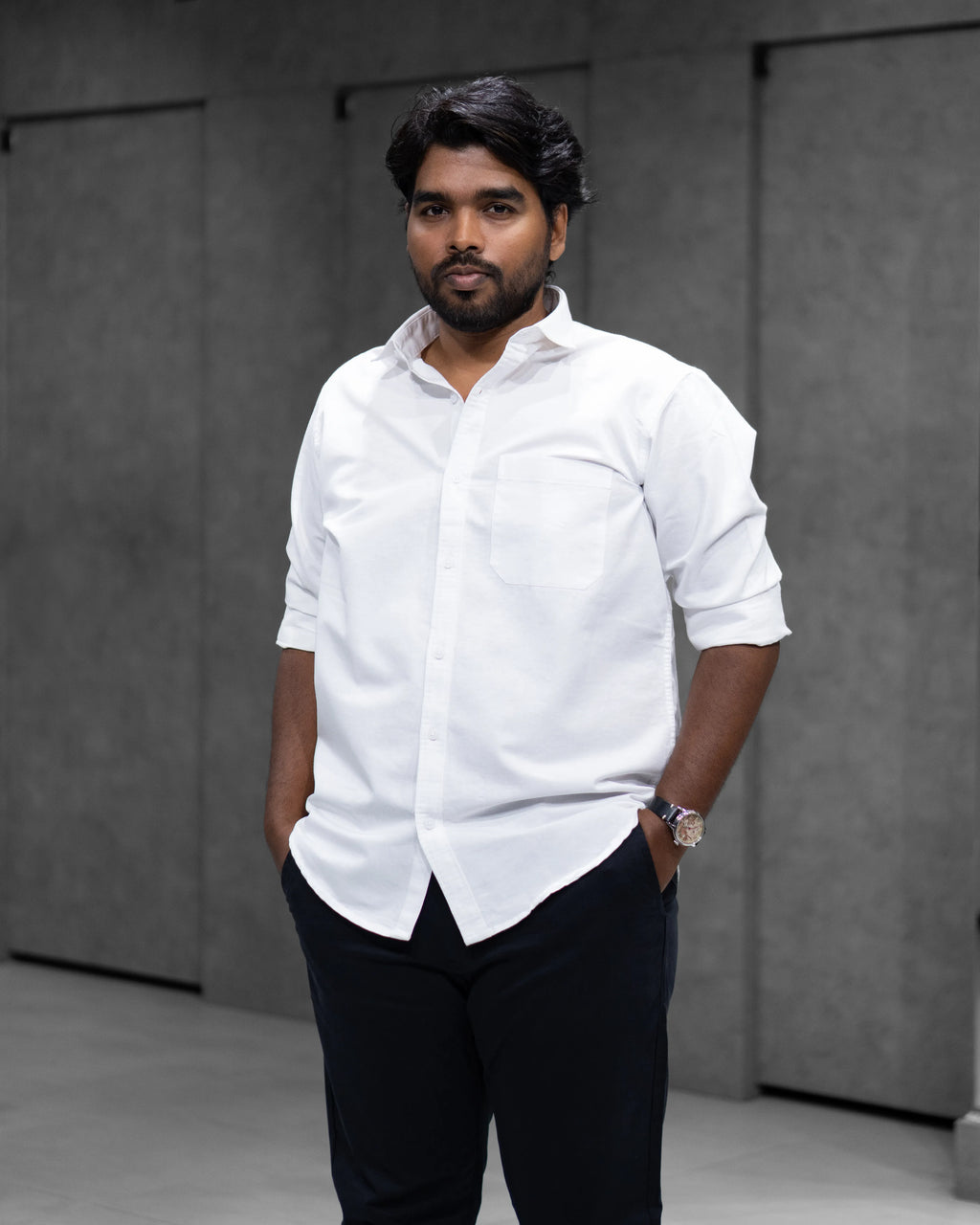 Menly White Oxford Cotton Shirt