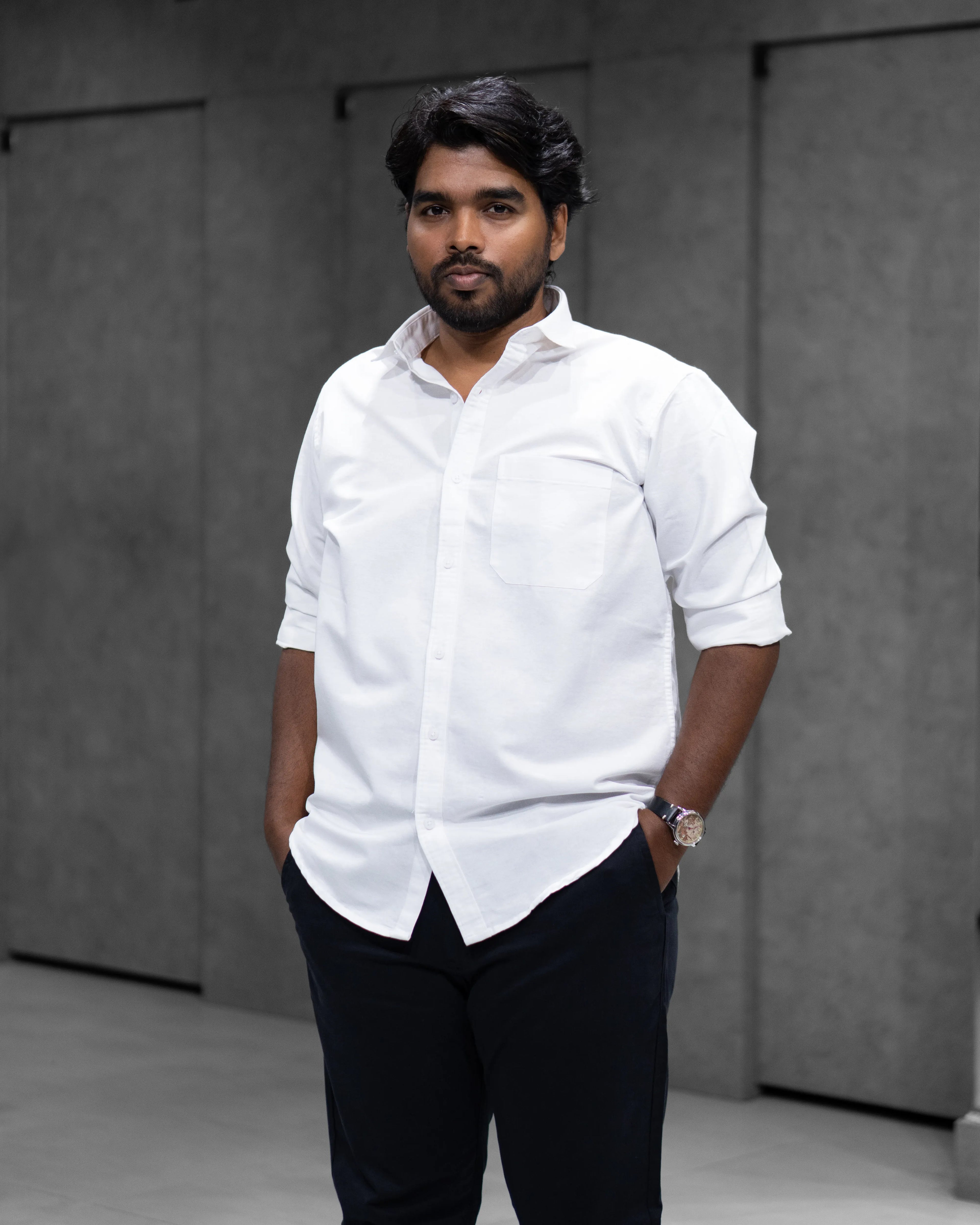 Menly White Oxford Cotton Shirt