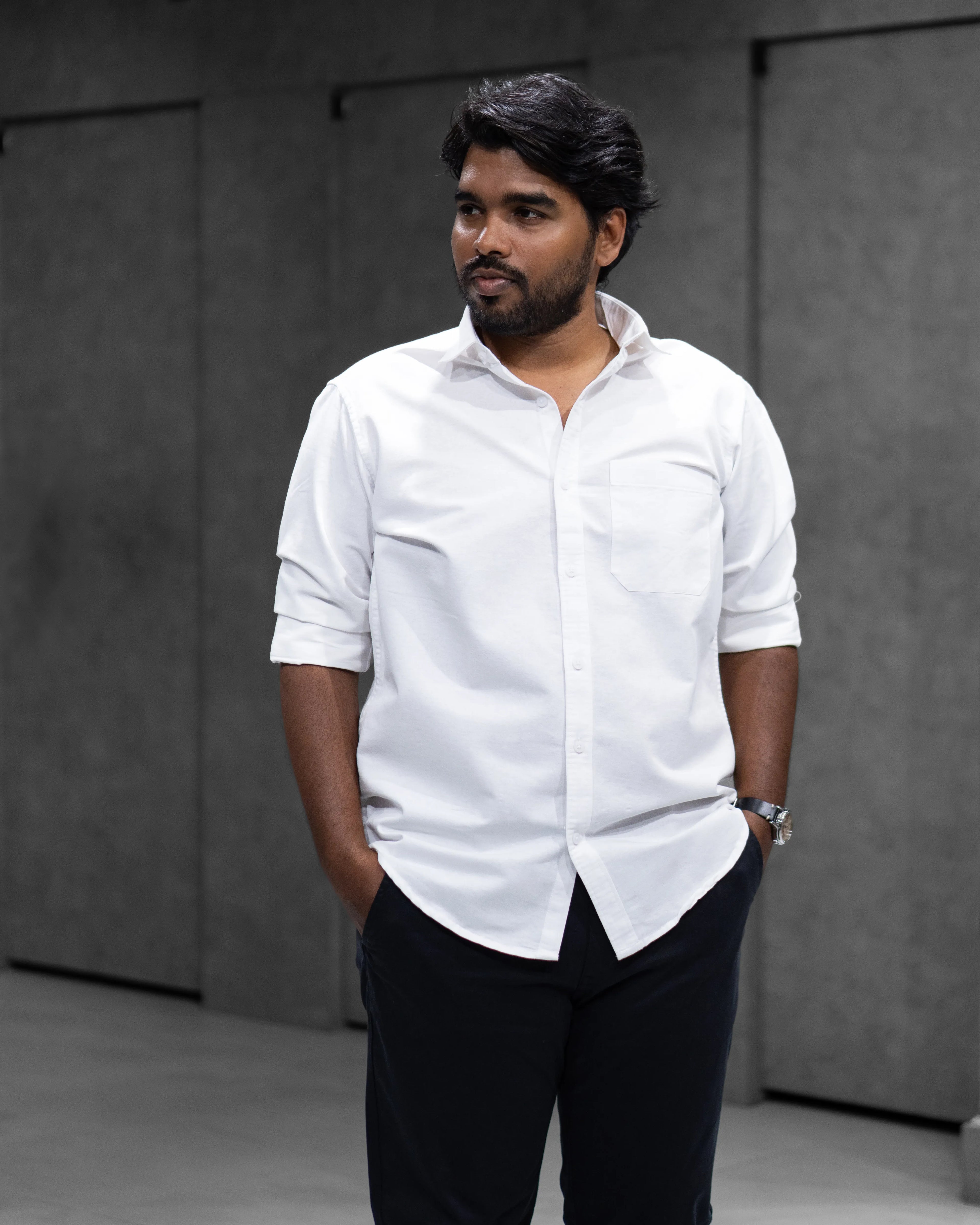 Menly White Oxford Cotton Shirt