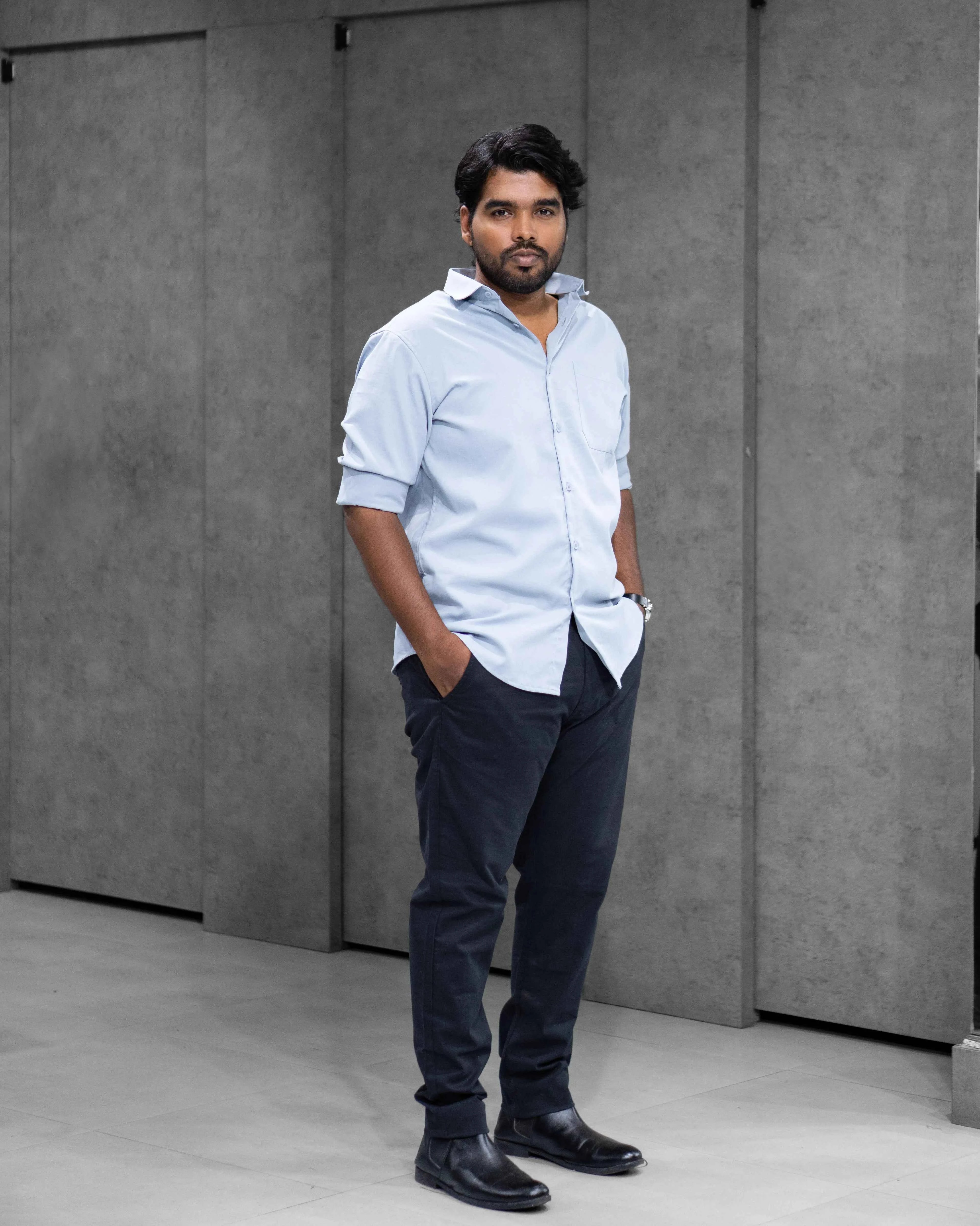Sky Blue Liquid Cotton Shirt