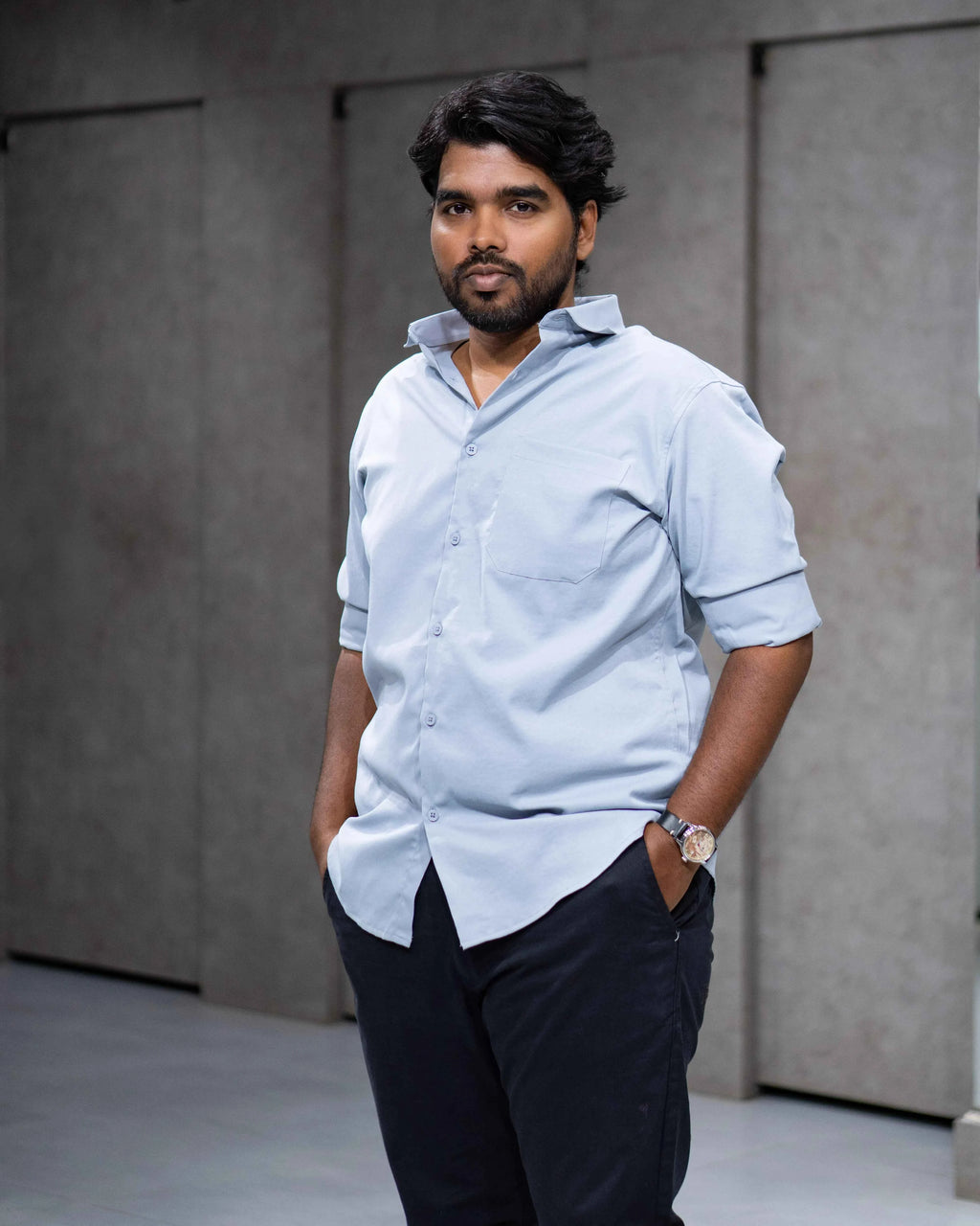 Sky Blue Liquid Cotton Shirt